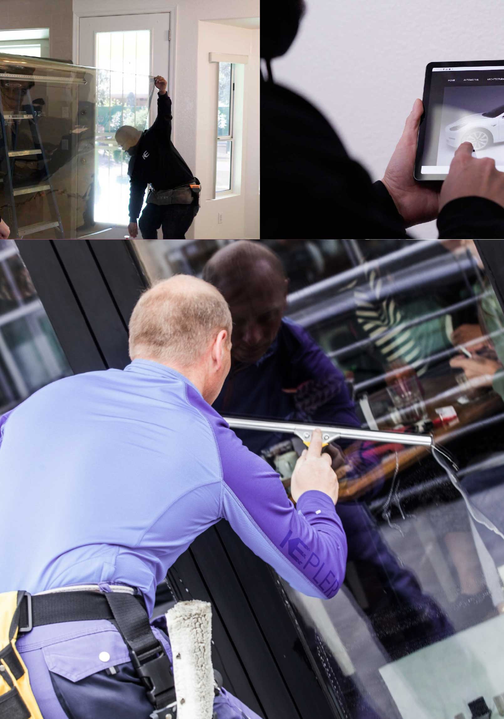 Kepler Skilled Applying Anti-Graffiti Window Film to a Coppell Shop Front
