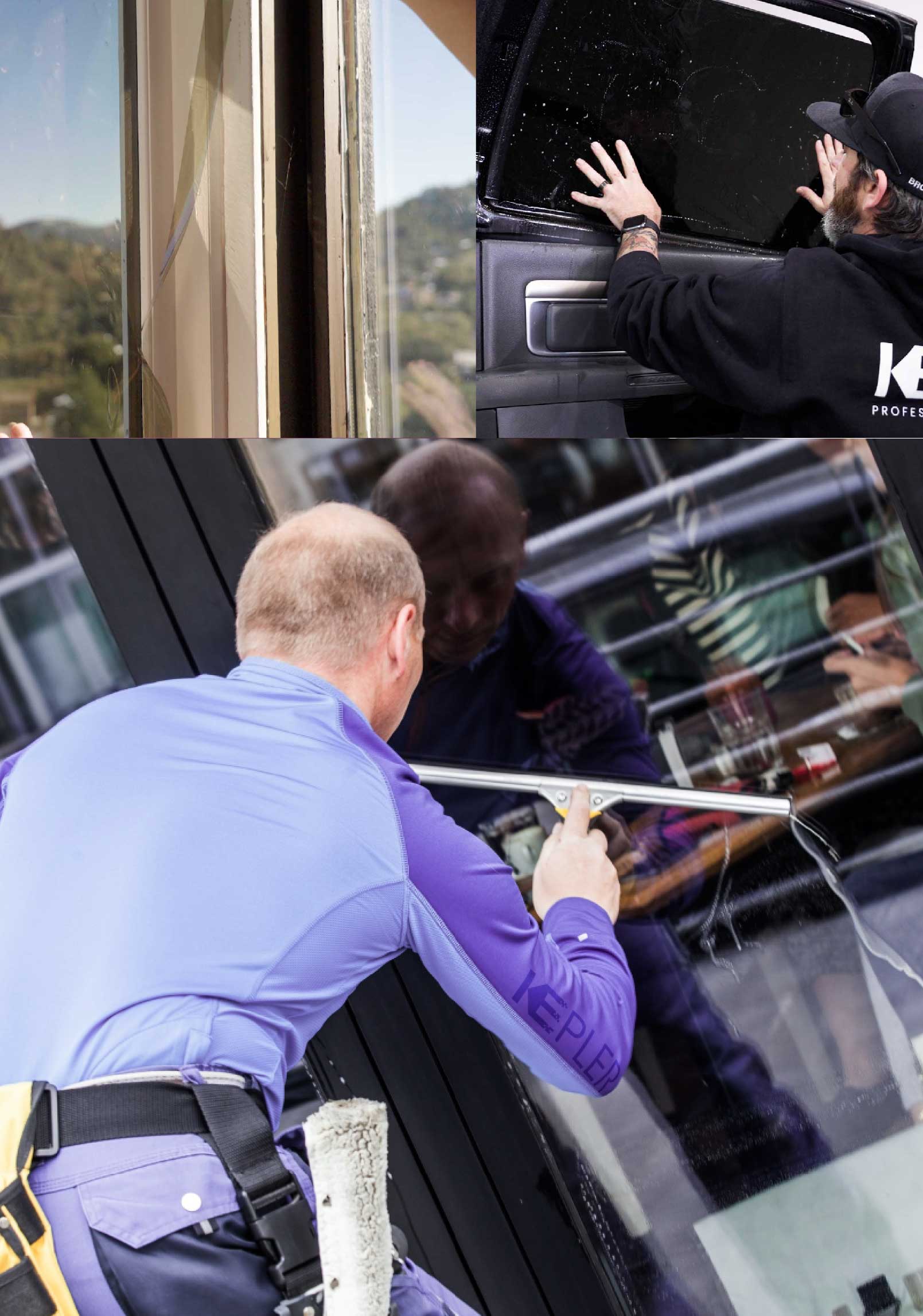 Kepler Skilled Applying Anti-Graffiti Window Film to a Florence Shop Front