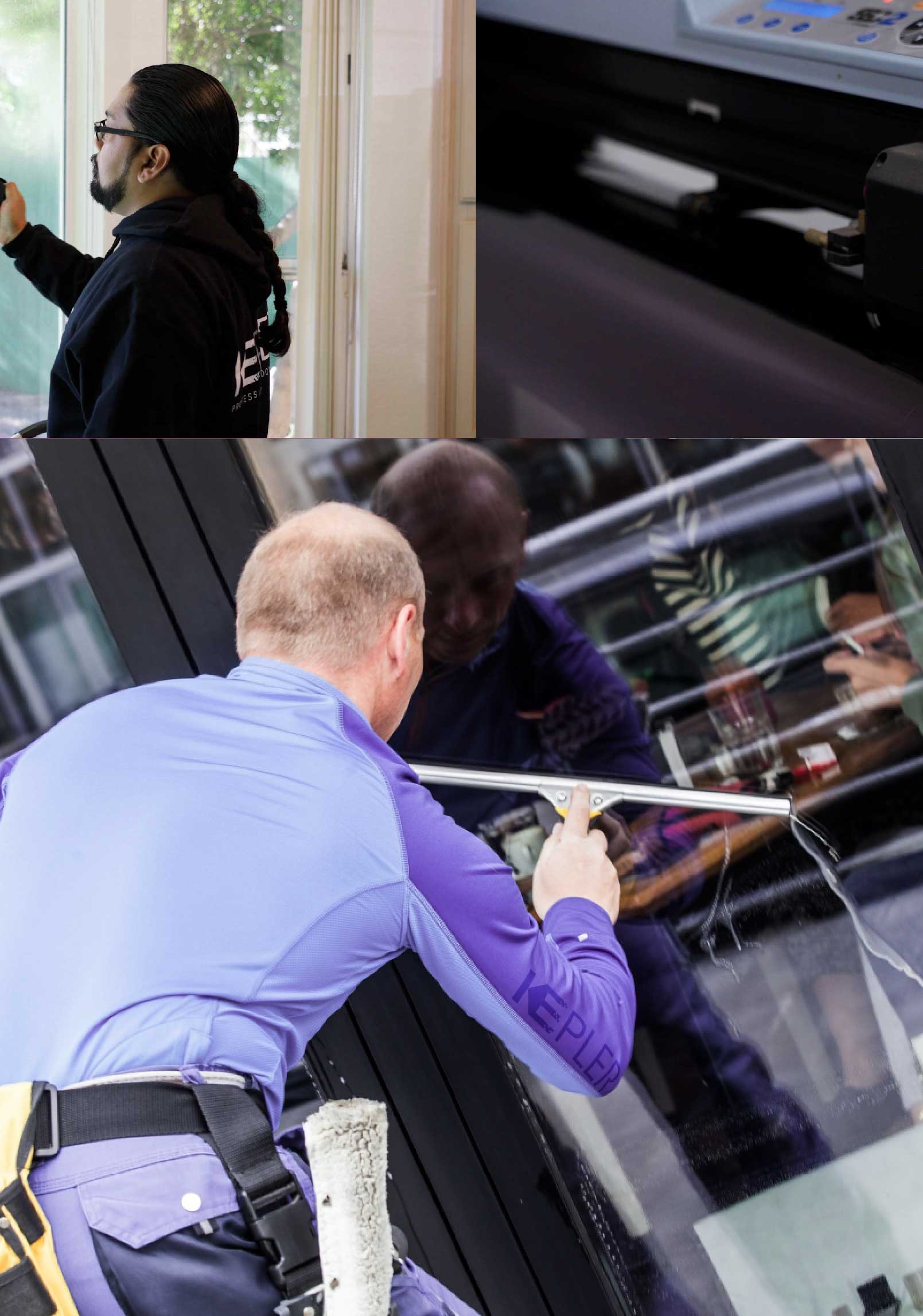 Kepler Expert Applying Anti-Graffiti Window Film to a Tonawanda Shop Front