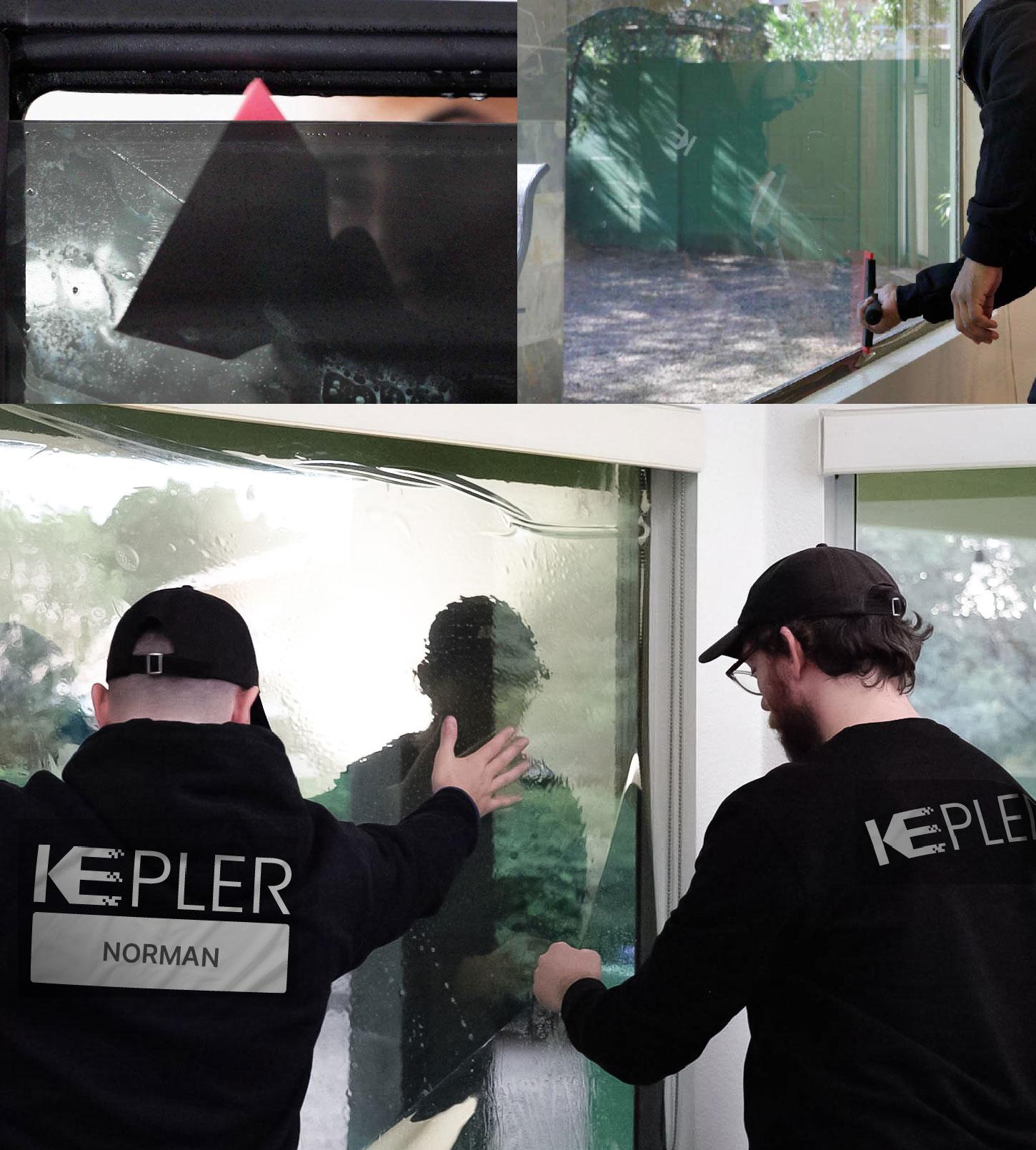 Kepler Technician Installing High-tech Window Tint to Home in Norman