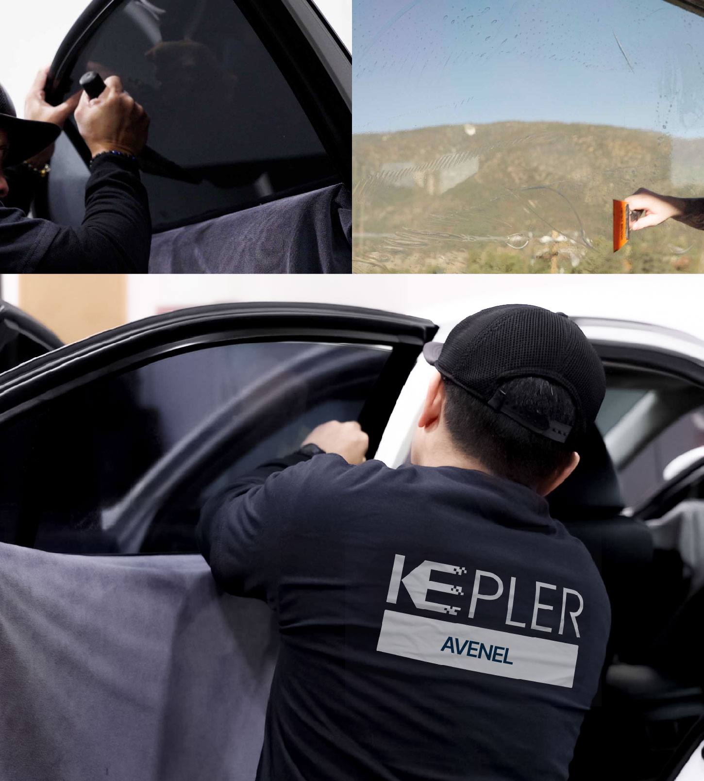 Automotive Window Tinting Expert Applying Film in Avenel, New Jersey