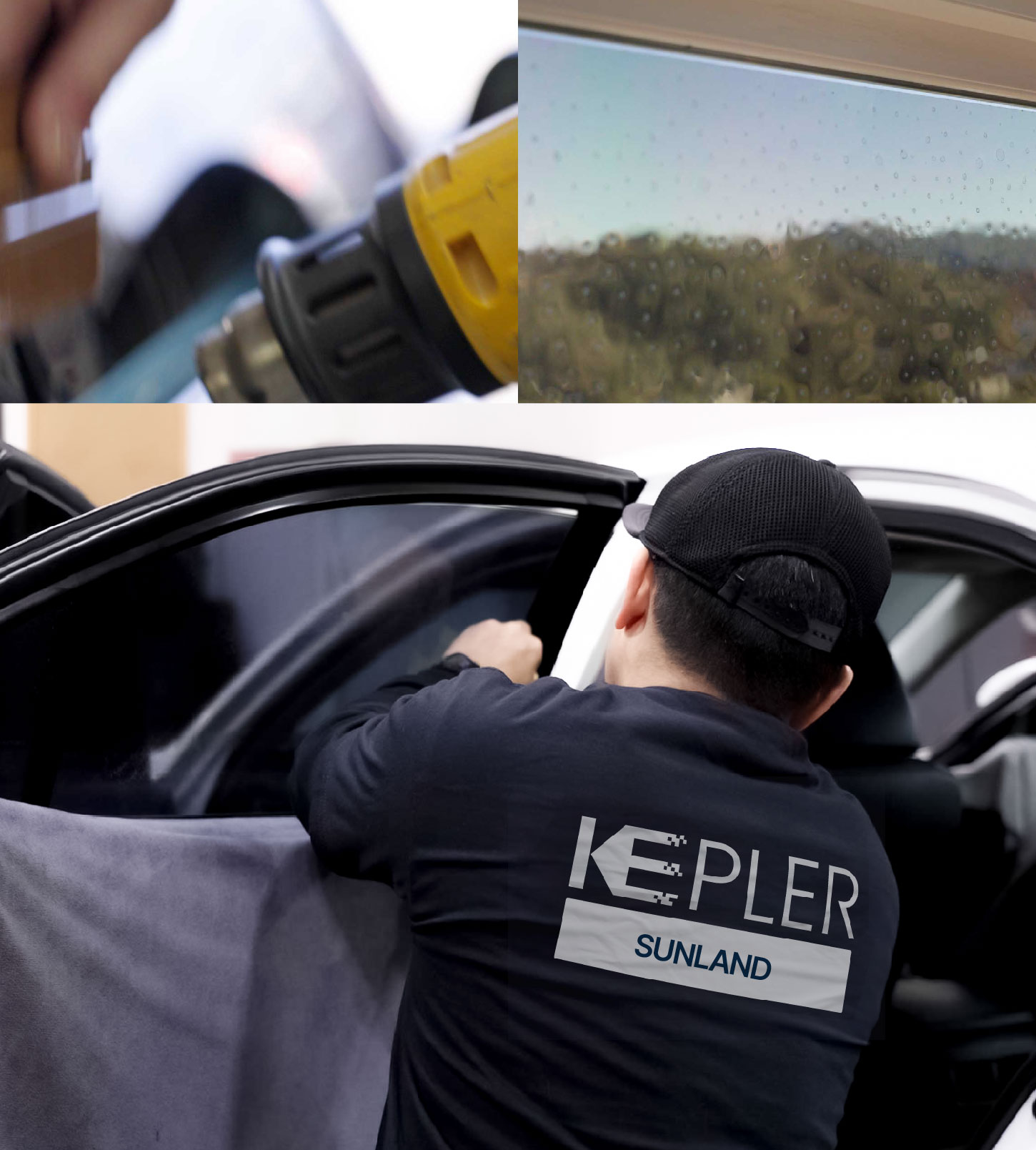 Automotive Window Tinting Expert Applying Film in Sunland, California