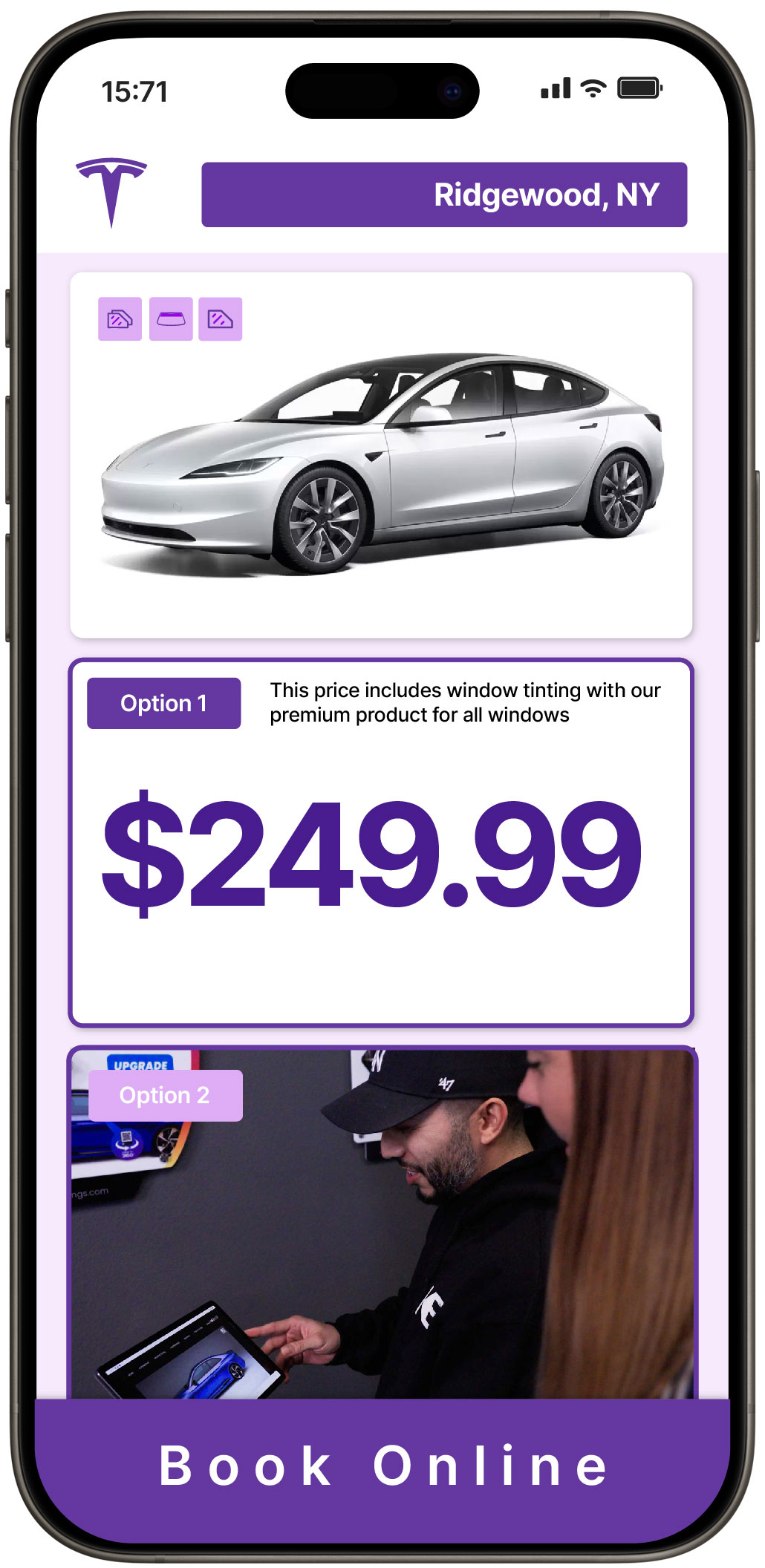 View Reasonable Tesla Window Tinting Prices in Ridgewood, New York