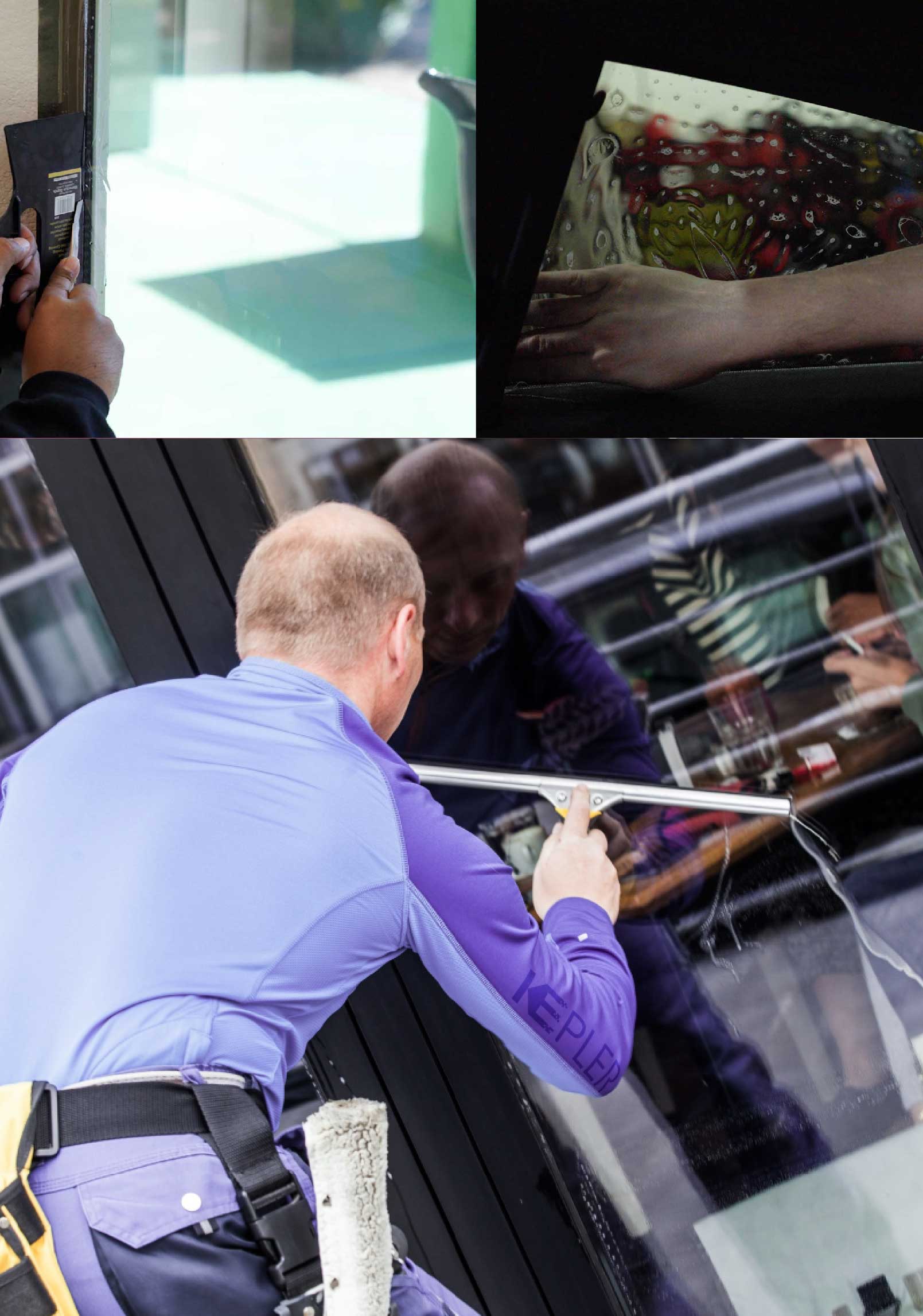 Kepler Professional Applying Anti-Graffiti Window Film to a Livermore Shop Front