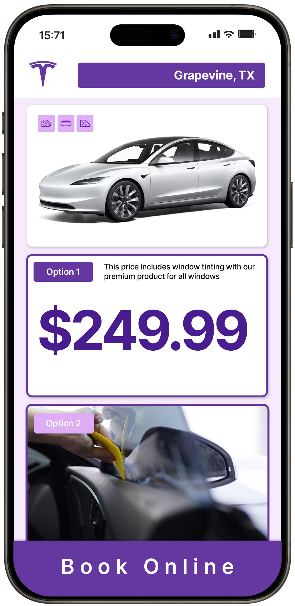 View Reasonable Tesla Window Tinting Prices in Grapevine, Texas