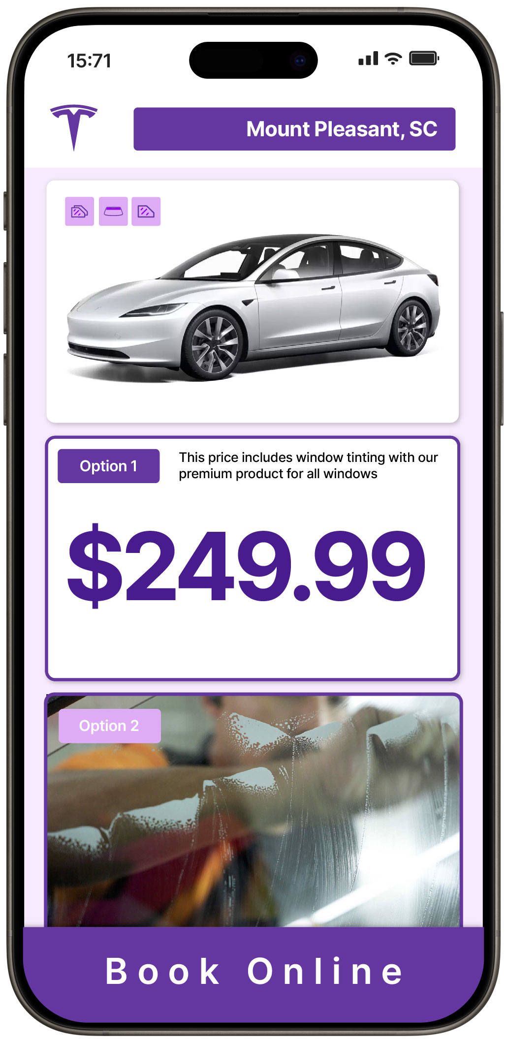 View Reasonable Tesla Window Tinting Costs in Mount Pleasant, South Carolina
