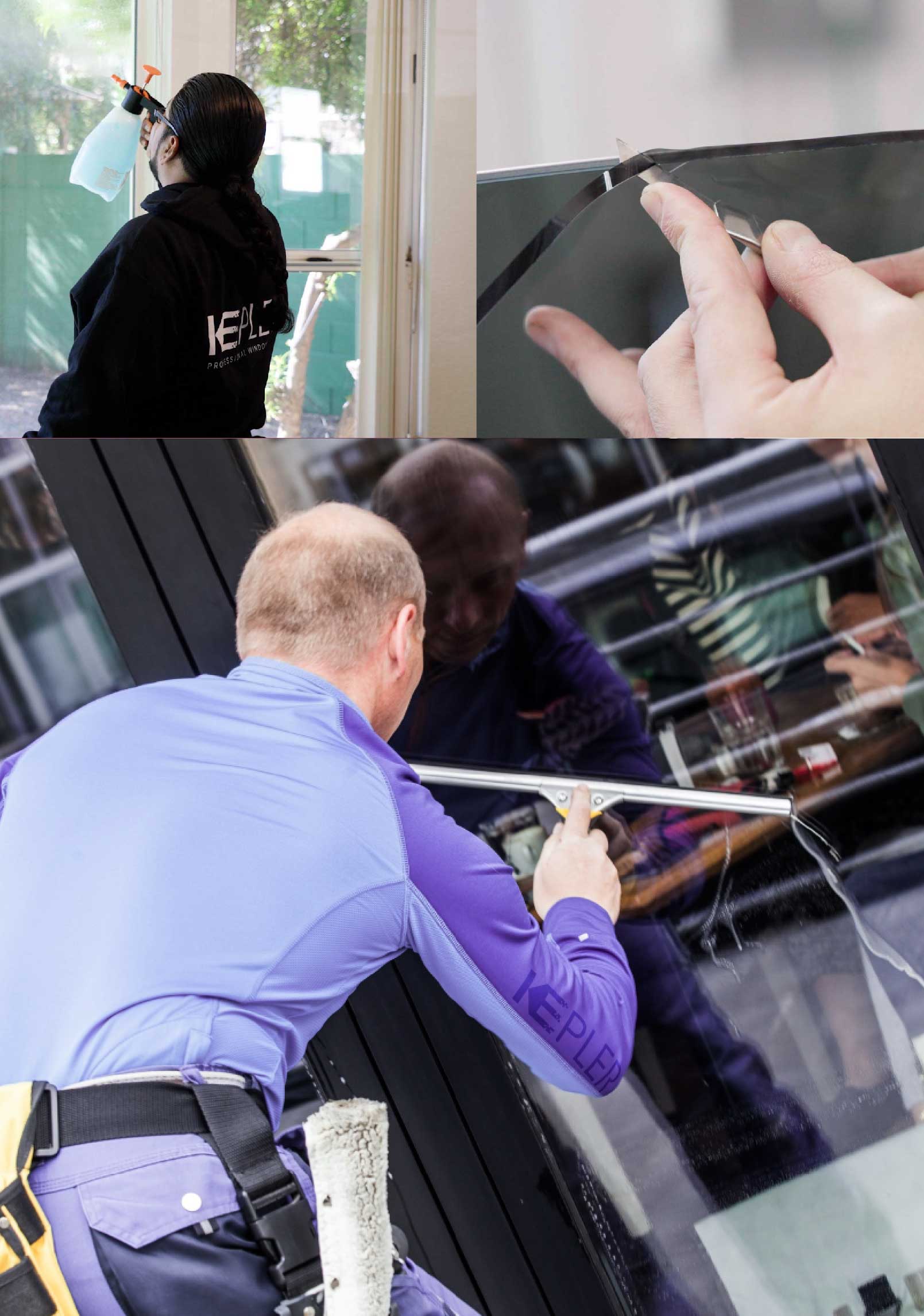 Kepler Professional Applying Anti-Graffiti Window Film to a Fresno Shop Front