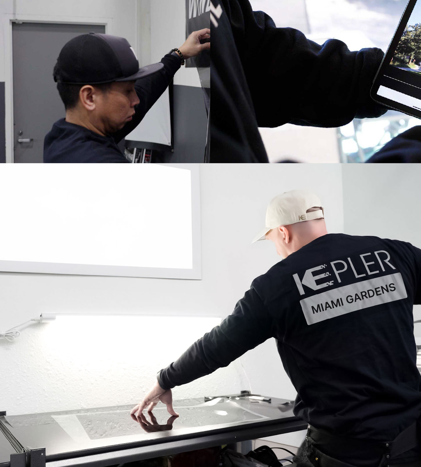 Window Tinting Specialist Cutting Film in Miami Gardens, Florida