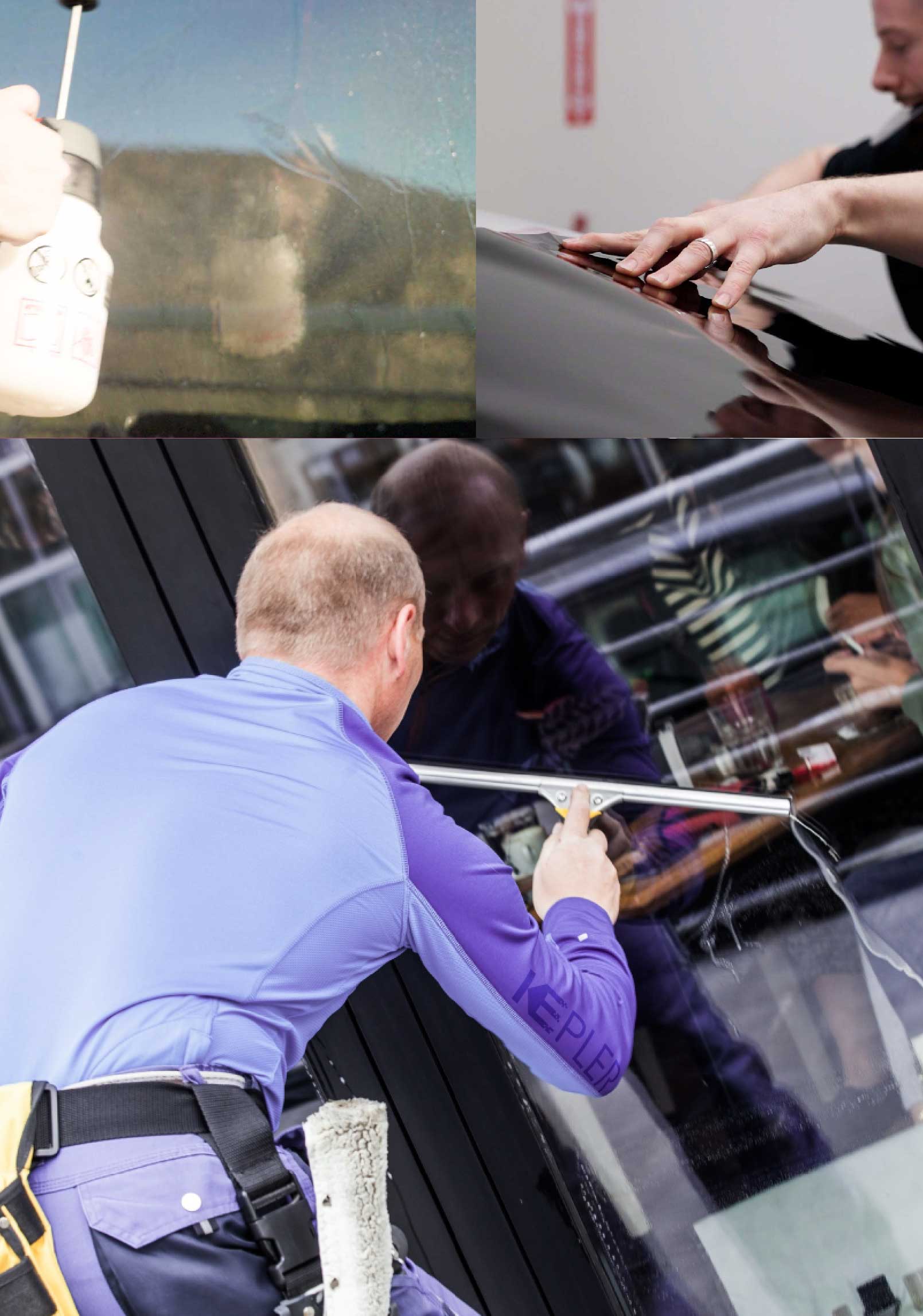 Kepler Expert Applying Anti-Graffiti Window Film to a Broadview Heights Shop Front