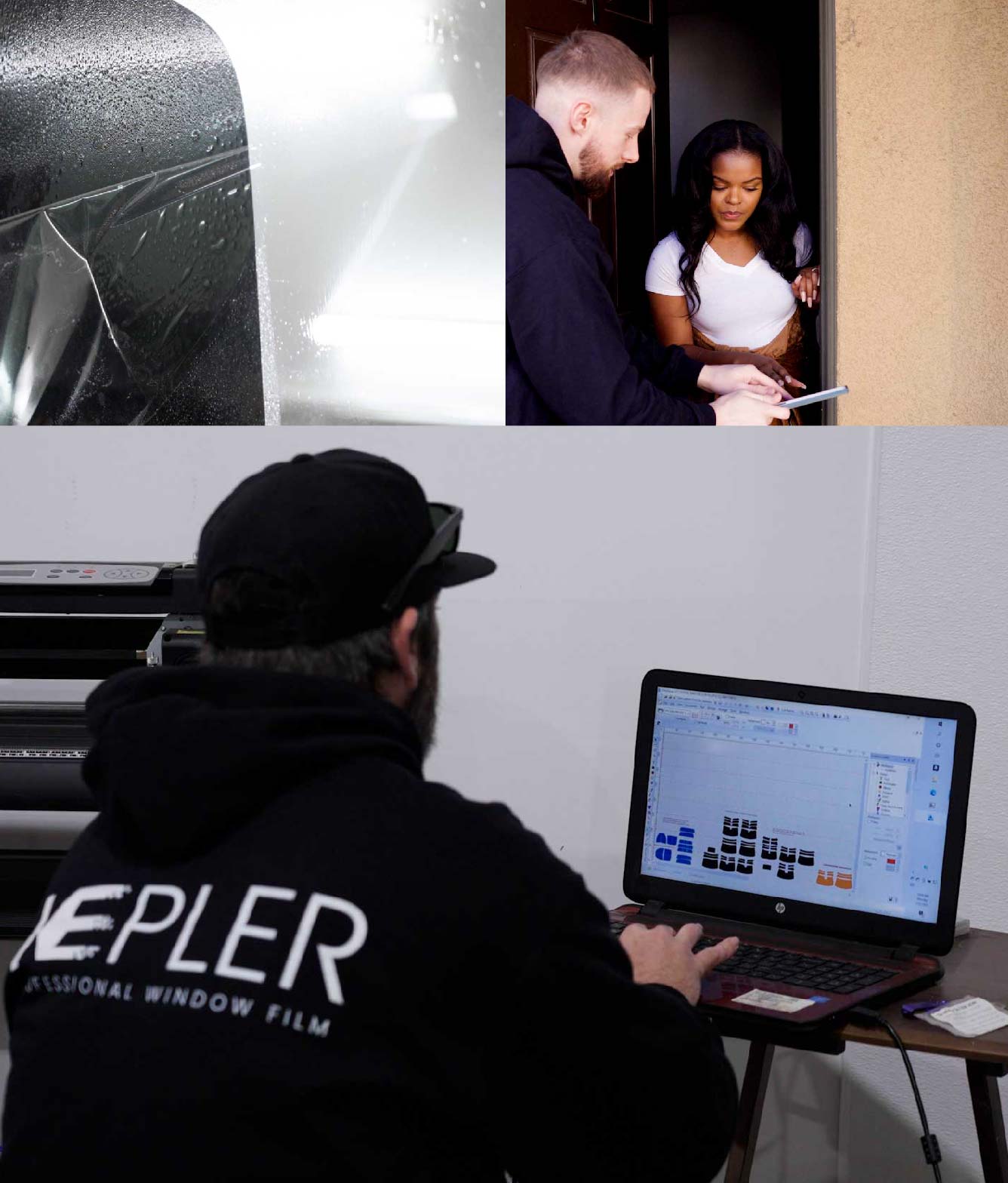 Ceramic Window Tinting Expert Cutting Film in Kalamazoo, Michigan