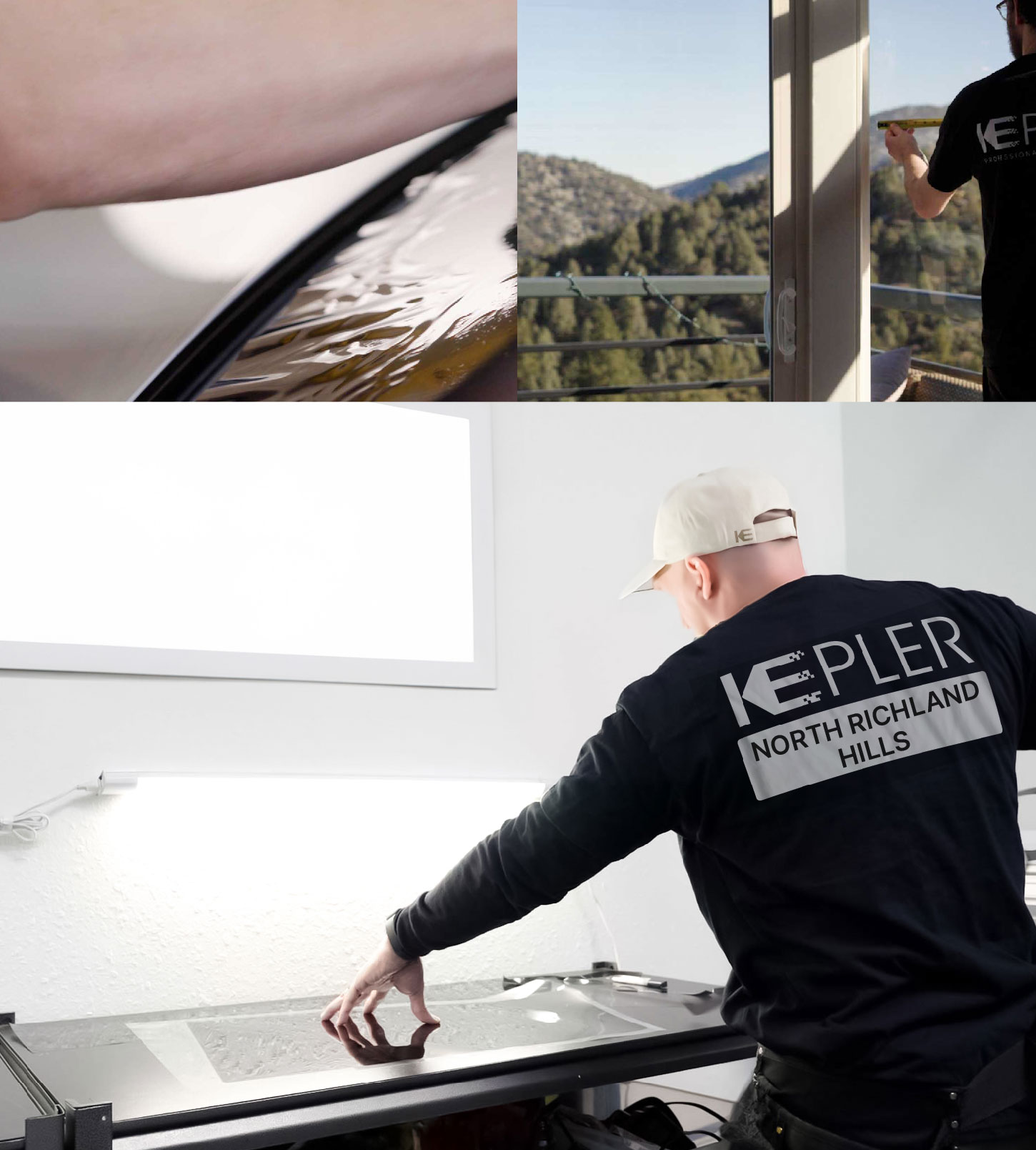 Window Tinting Specialist Cutting Film in North Richland Hills, Texas