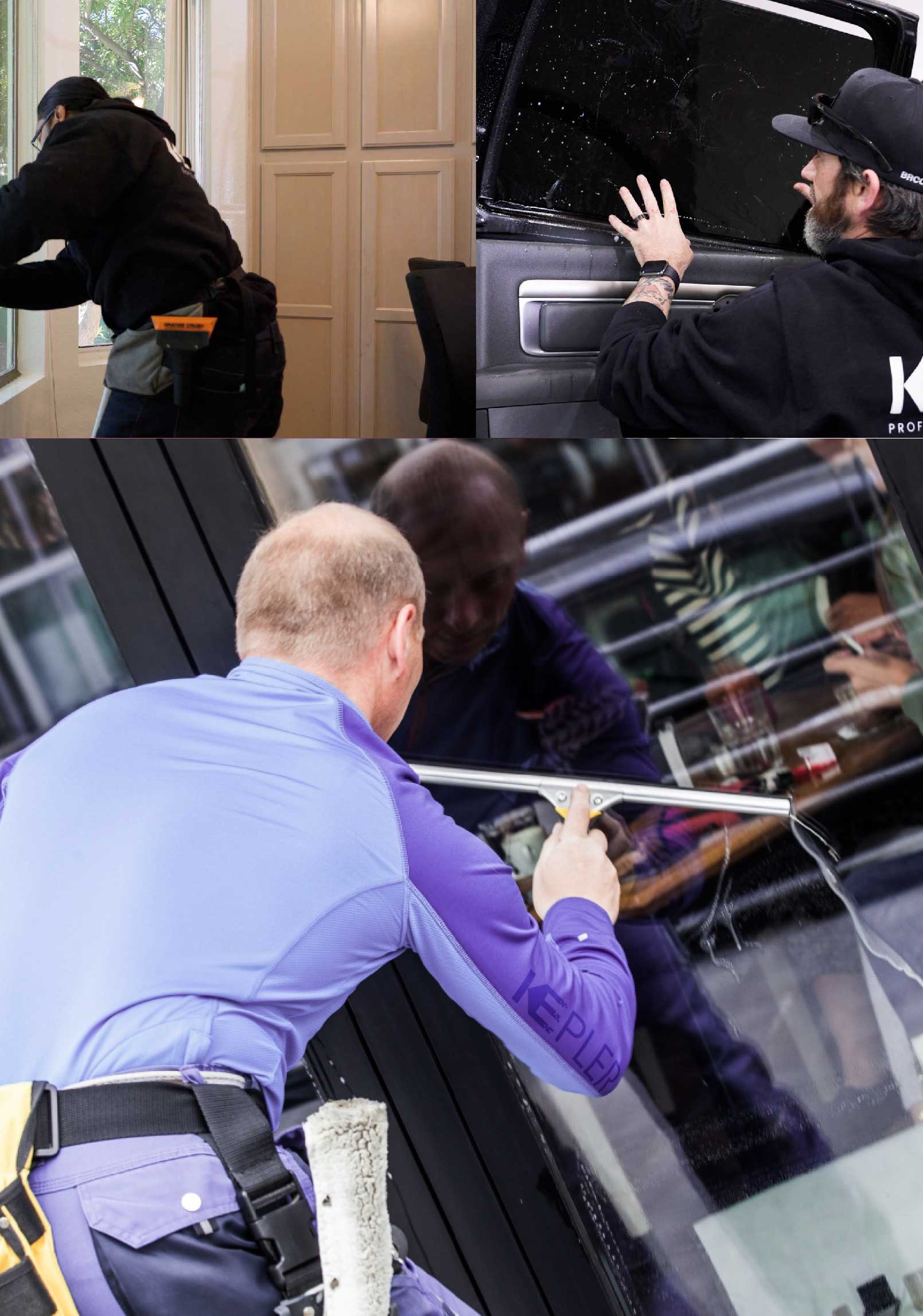 Kepler Professional Applying Anti-Graffiti Window Film to a Walnut Creek Shop Front