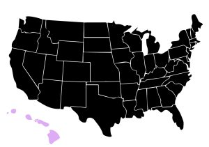 Map Showing Location of Kepler Window Tinters in Hawaii with Purple Highlight on the State