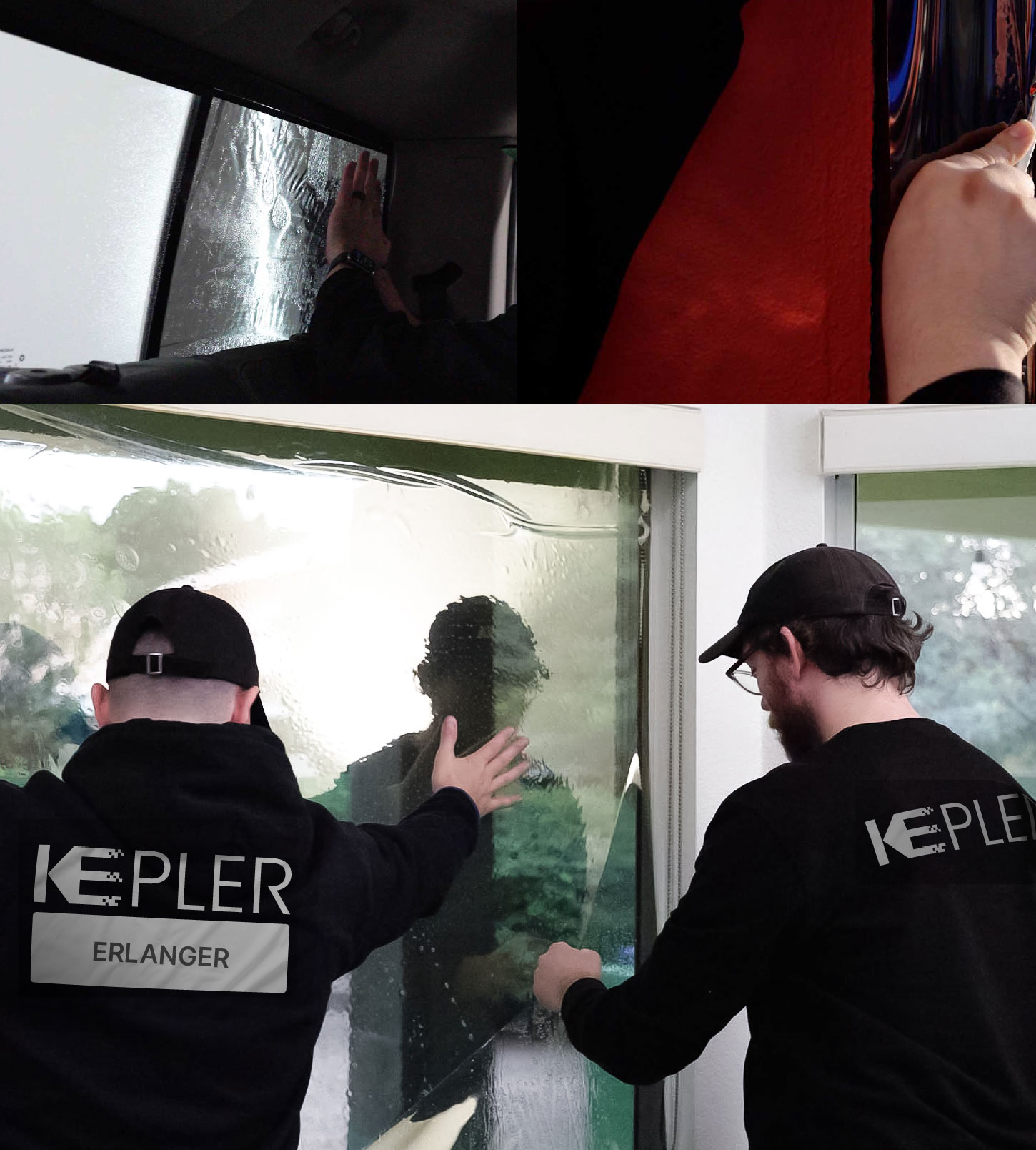 Kepler Technician Installing Advanced Window Tint to Home in Erlanger