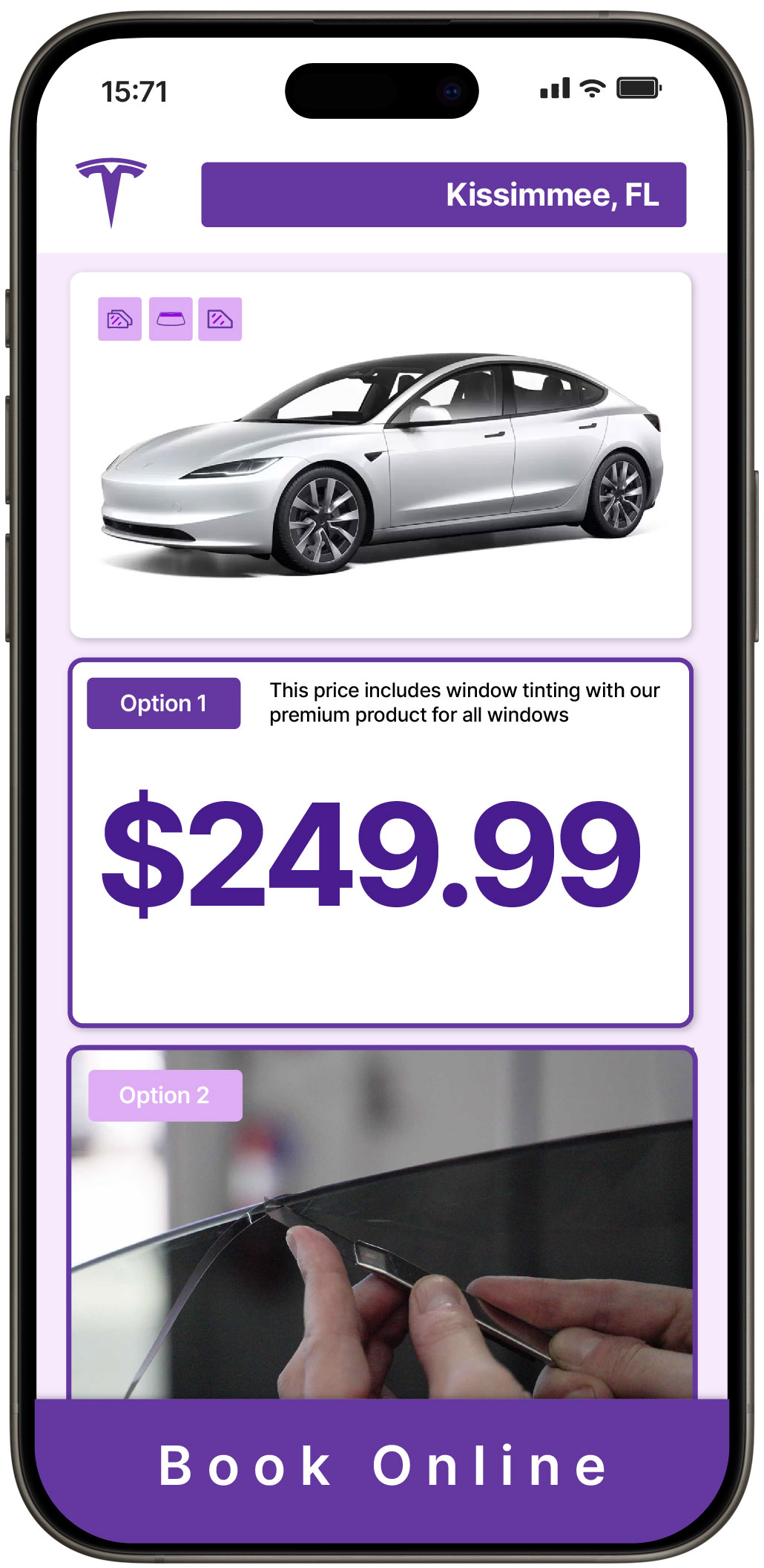 View Reasonable Tesla Window Tinting Rates in Kissimmee, Florida