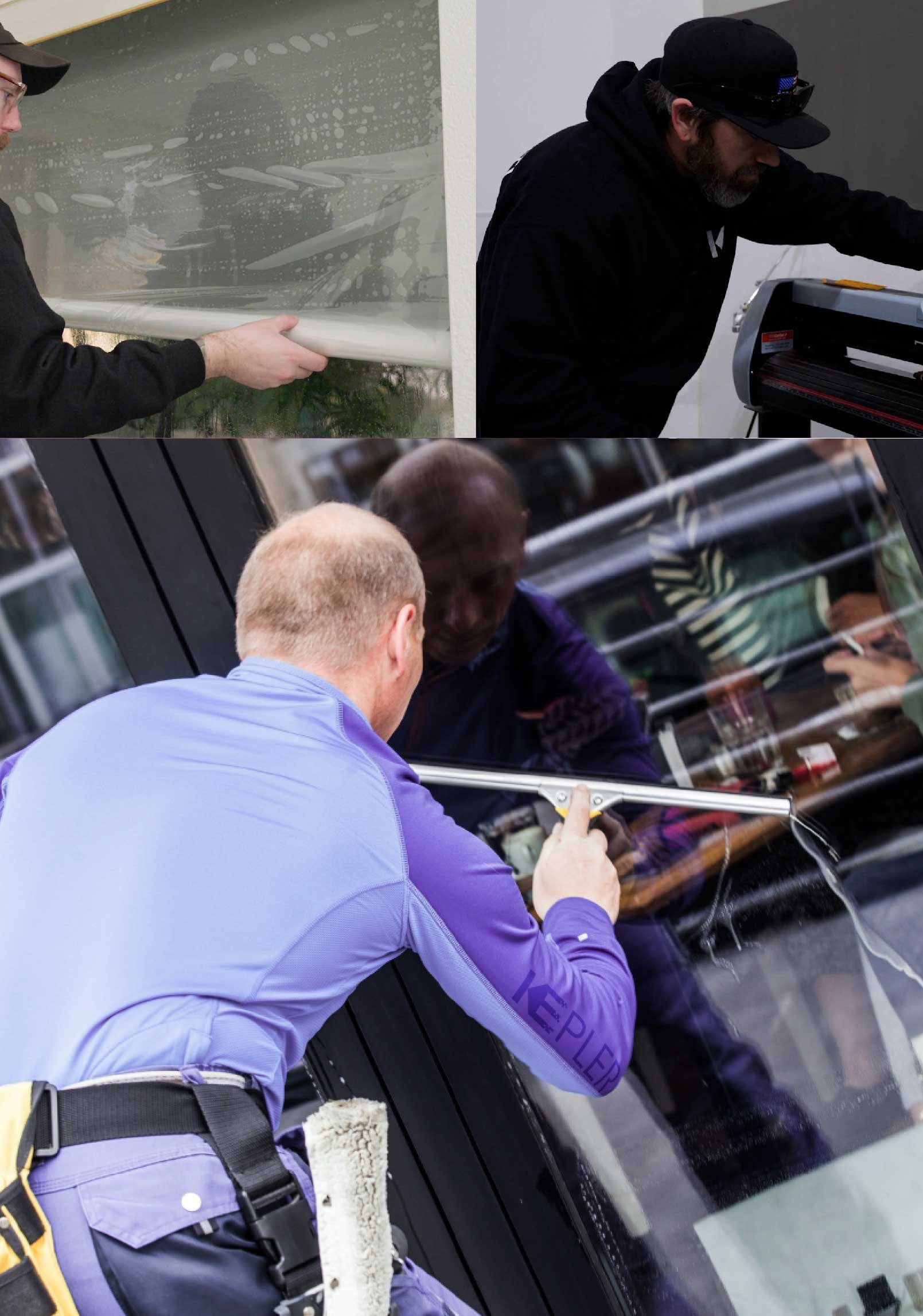 Kepler Expert Applying Anti-Graffiti Window Film to a Eagle Shop Front