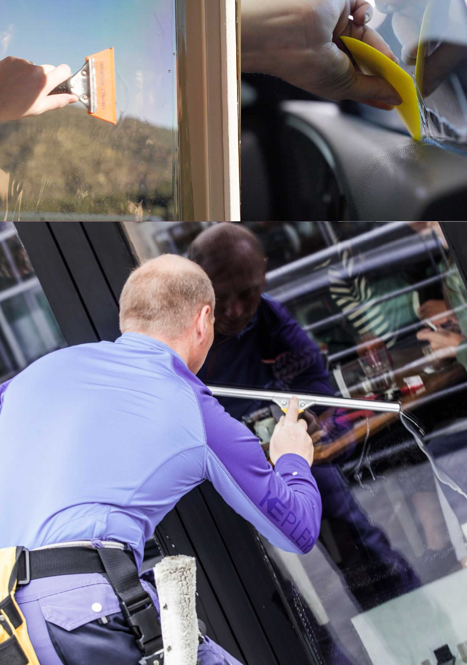 Kepler Skilled Applying Anti-Graffiti Window Film to a Rancho Cucamonga Shop Front