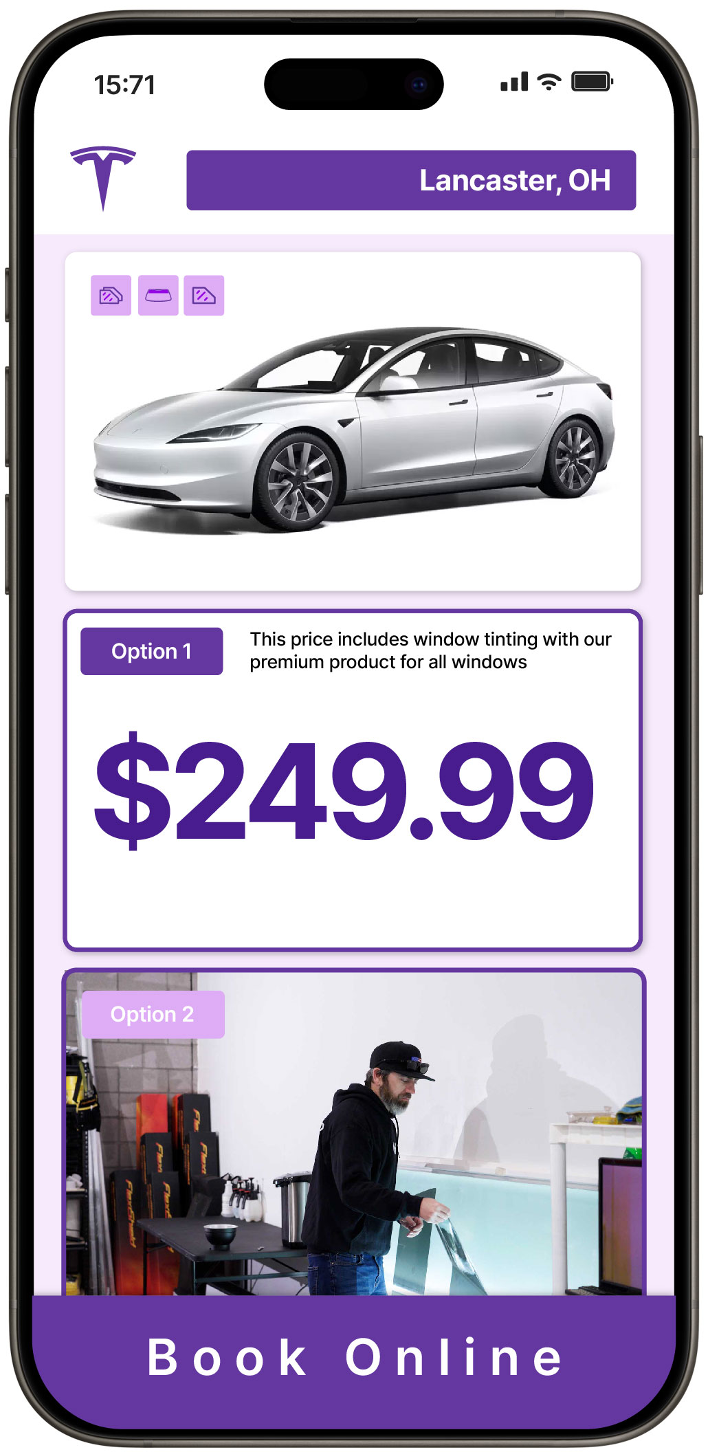 View Reasonable Tesla Window Tinting Costs in Lancaster, Ohio