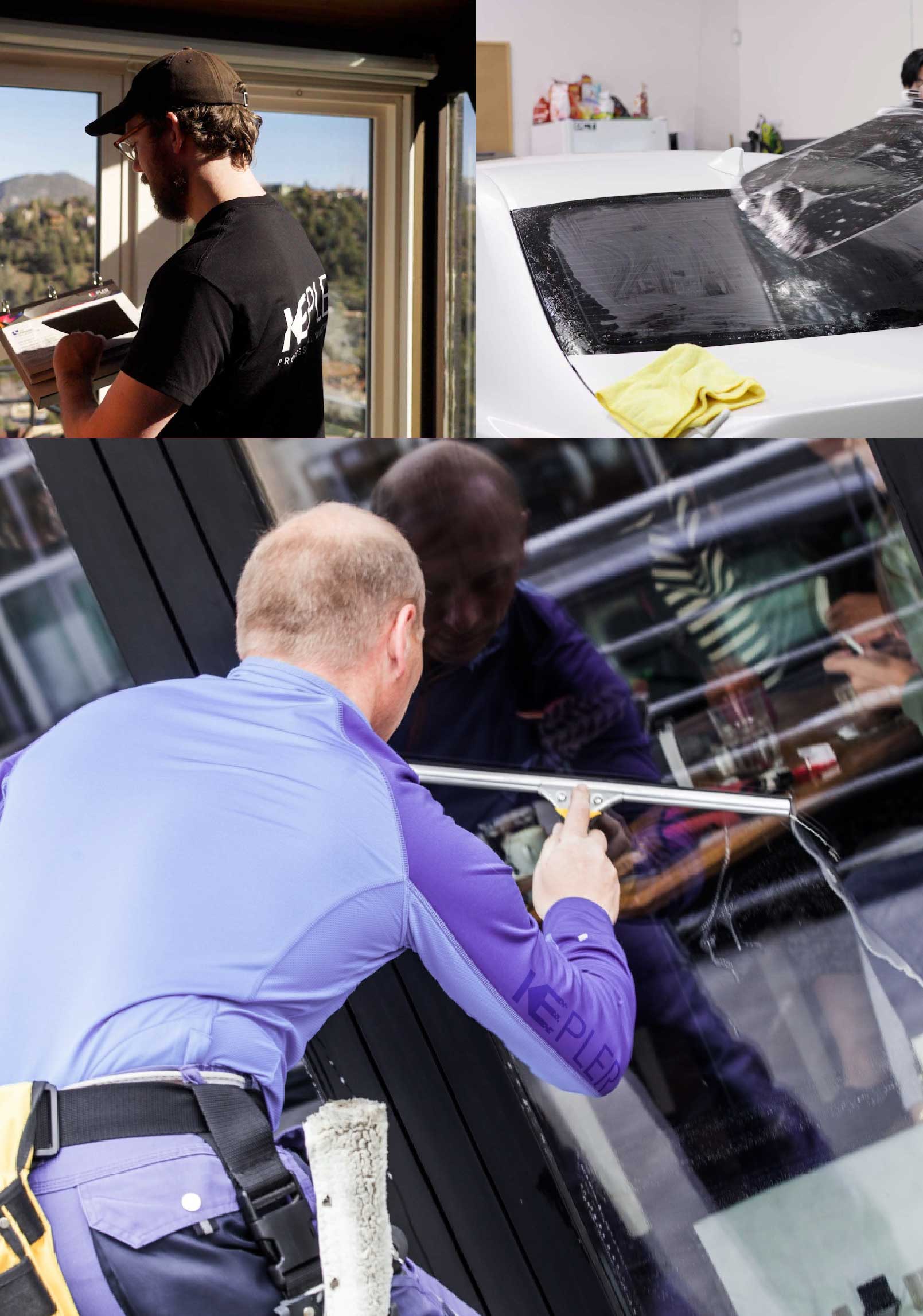 Kepler Expert Applying Anti-Graffiti Window Film to a Binghamton Shop Front