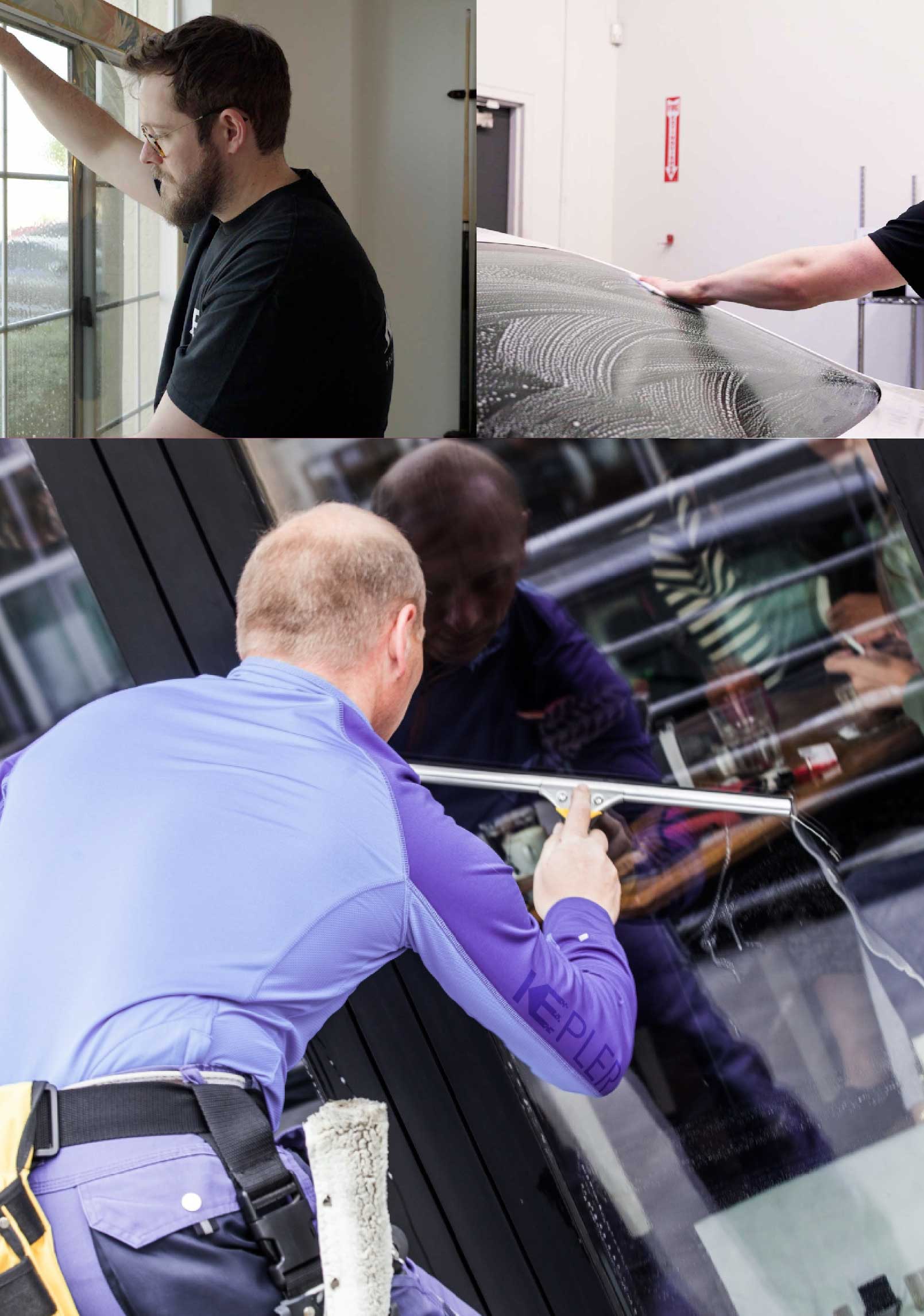 Kepler Skilled Applying Anti-Graffiti Window Film to a Orlando Shop Front