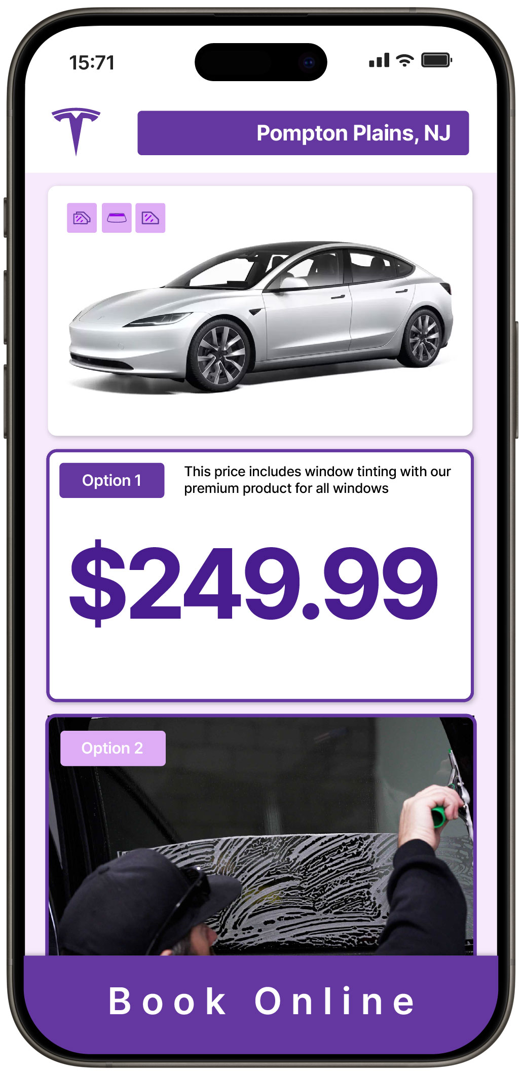 View Competitive Tesla Window Tinting Costs in Pompton Plains, New Jersey