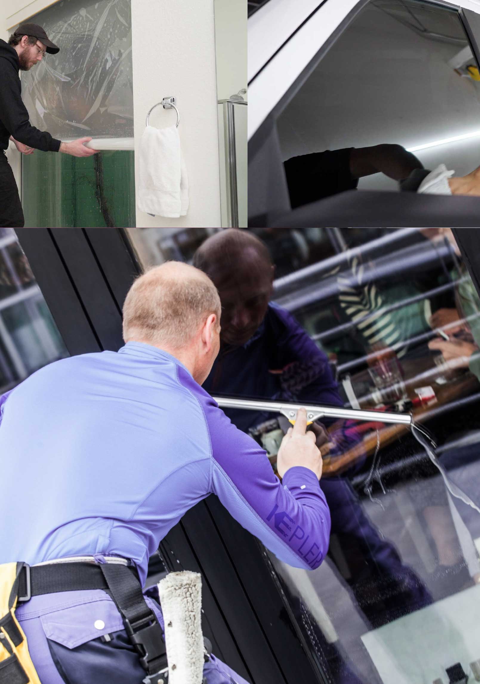 Kepler Professional Applying Anti-Graffiti Window Film to a Nanuet Shop Front