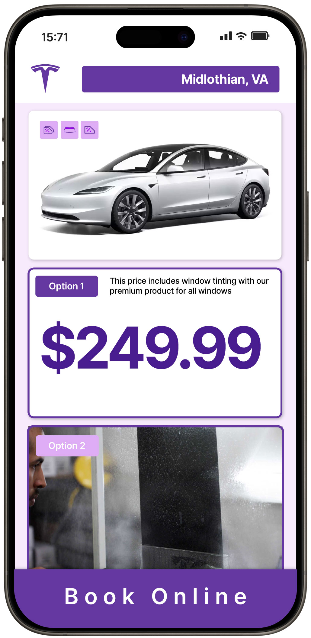 View Affordable Tesla Window Tinting Costs in Midlothian, Virginia