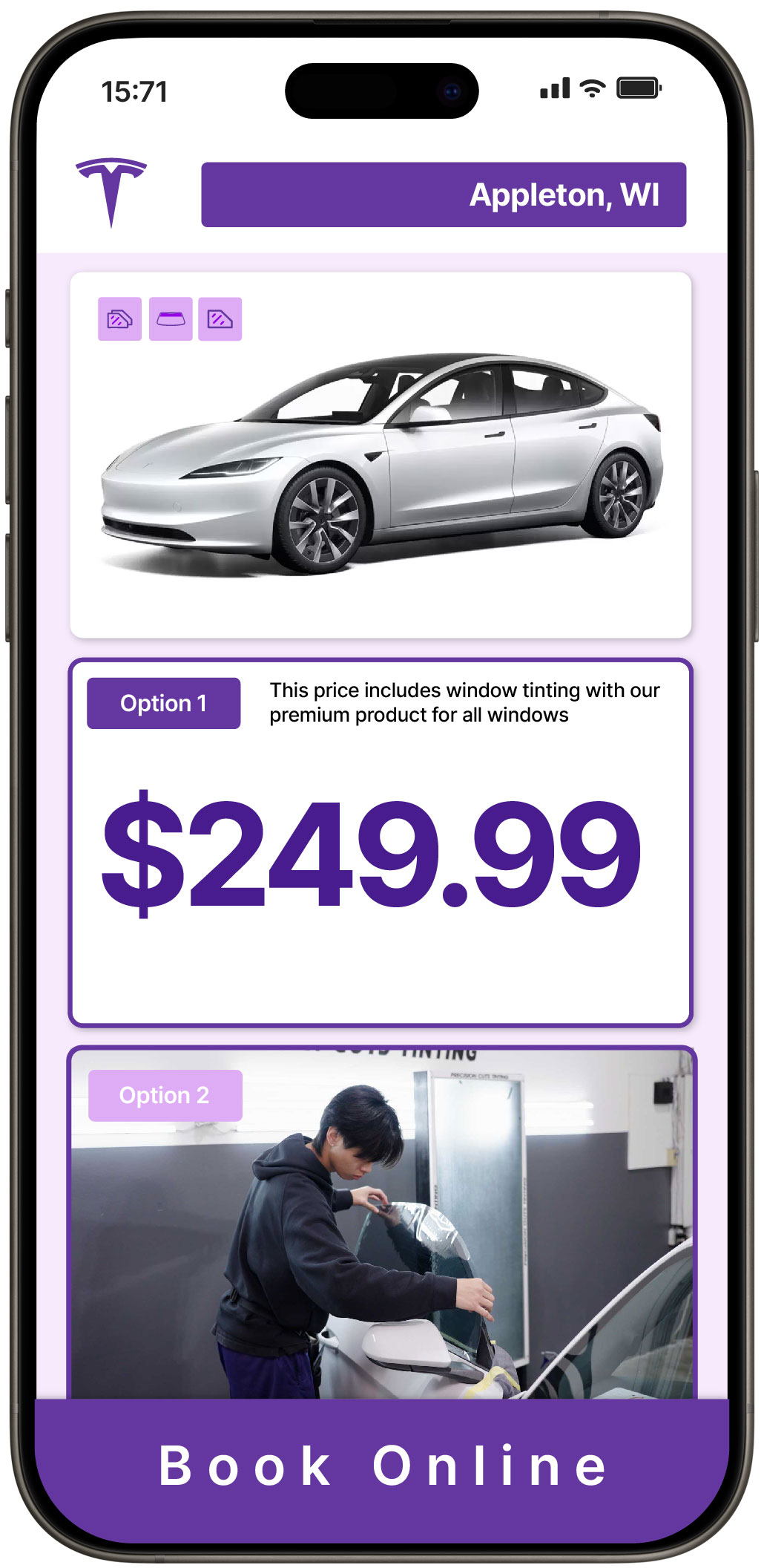 View Reasonable Tesla Window Tinting Costs in Appleton, Wisconsin