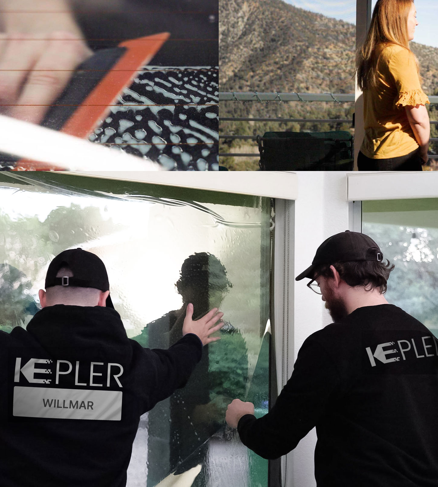 Kepler Technician Fitting Advanced Window Tint to Home in Willmar