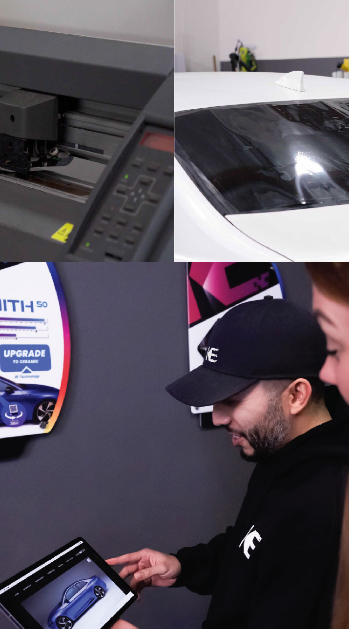 Kepler Dealer Showing Car Window Film Options to Customer in Hoboken, New Jersey