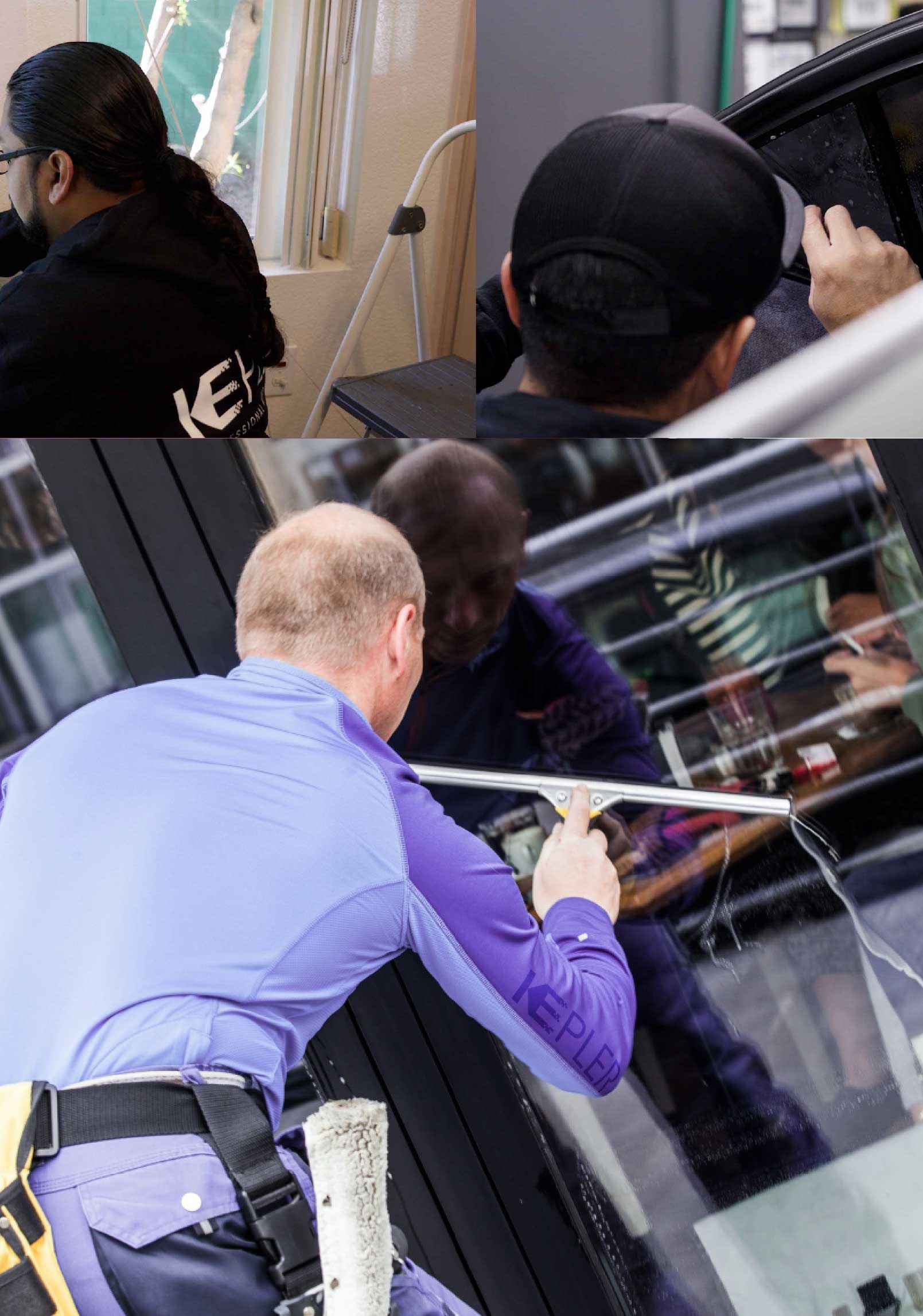 Kepler Expert Applying Anti-Graffiti Window Film to a Potomac Shop Front
