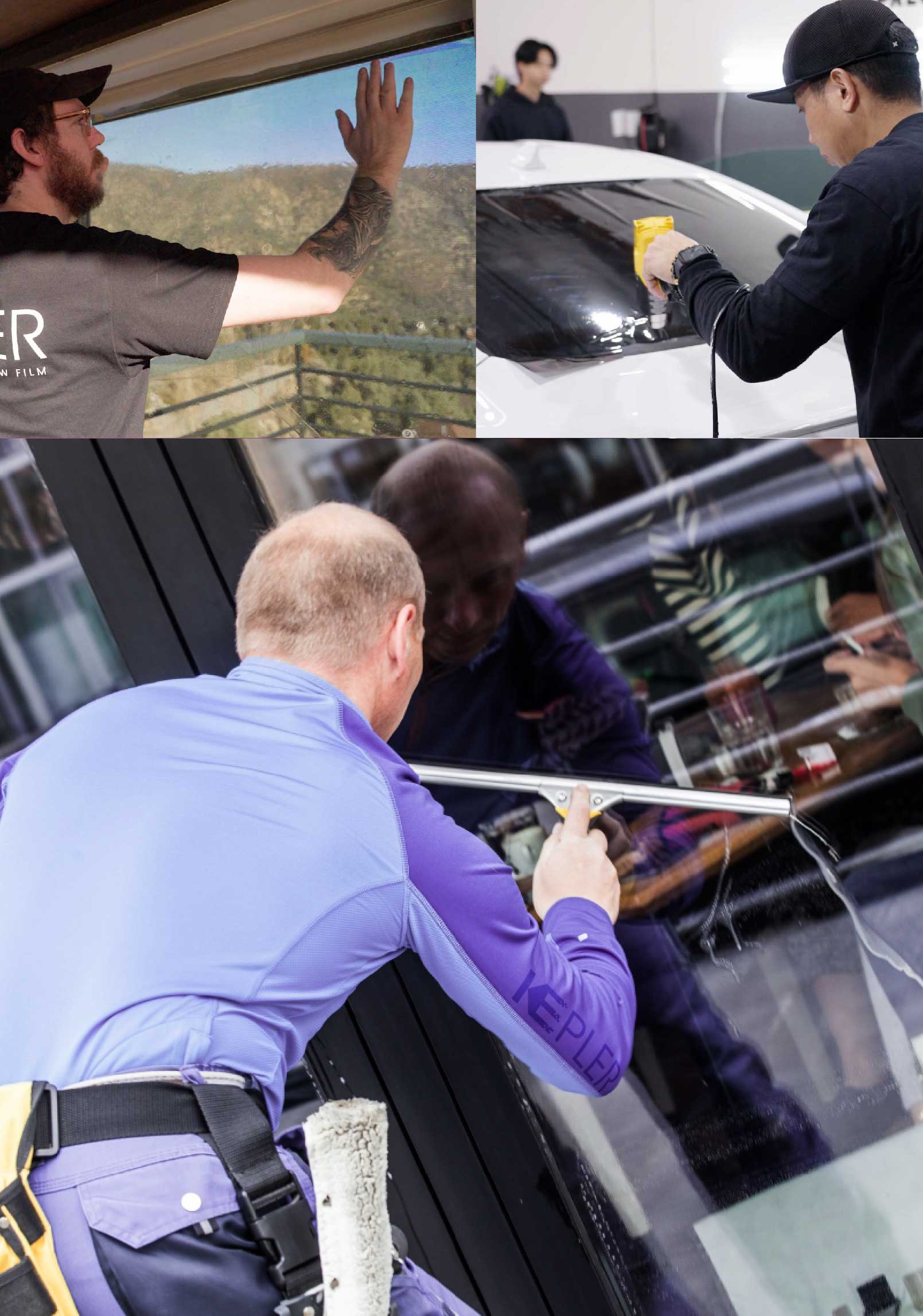 Kepler Skilled Applying Anti-Graffiti Window Film to a Marrero Shop Front