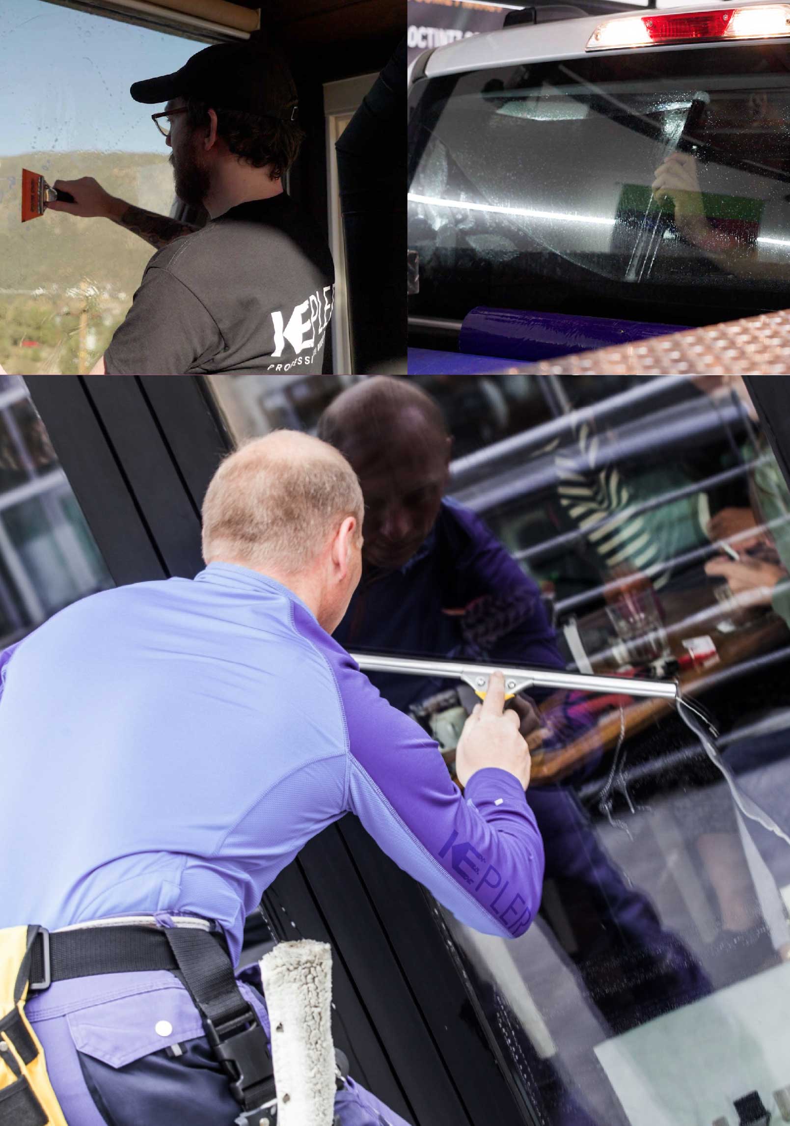 Kepler Expert Applying Anti-Graffiti Window Film to a North Hills Shop Front