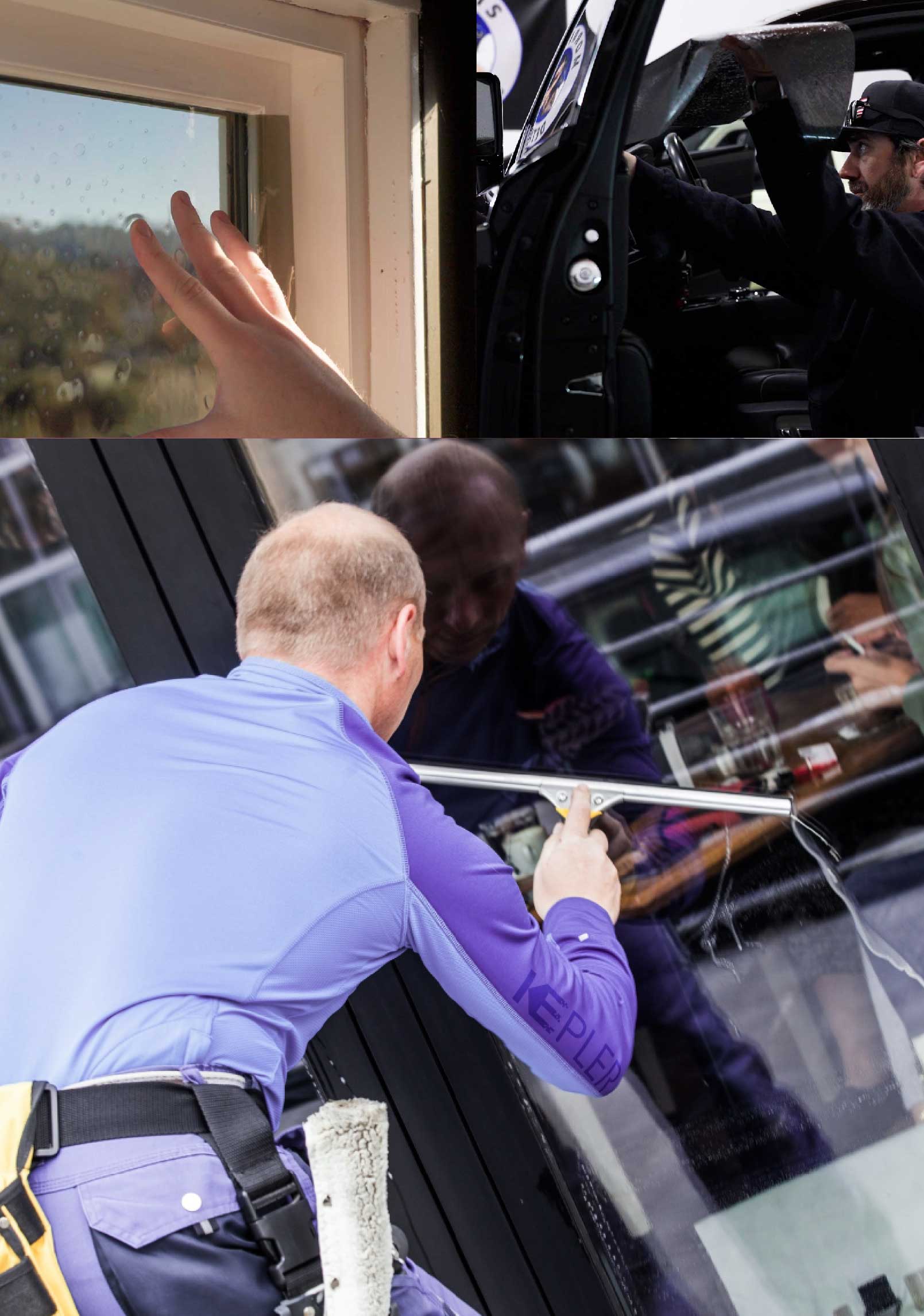 Kepler Skilled Applying Anti-Graffiti Window Film to a Westbury Shop Front