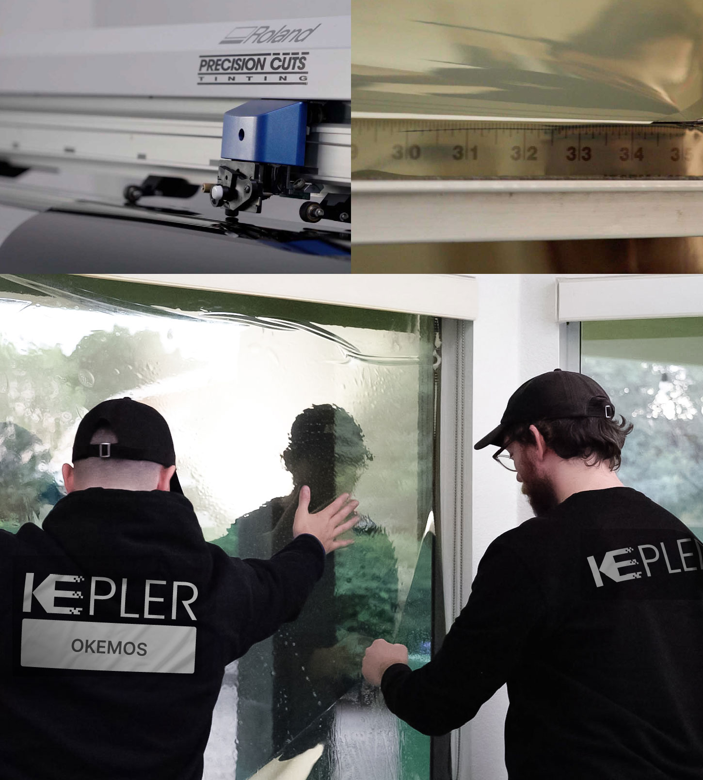 Kepler Technician Installing High-tech Window Tint to Home in Okemos