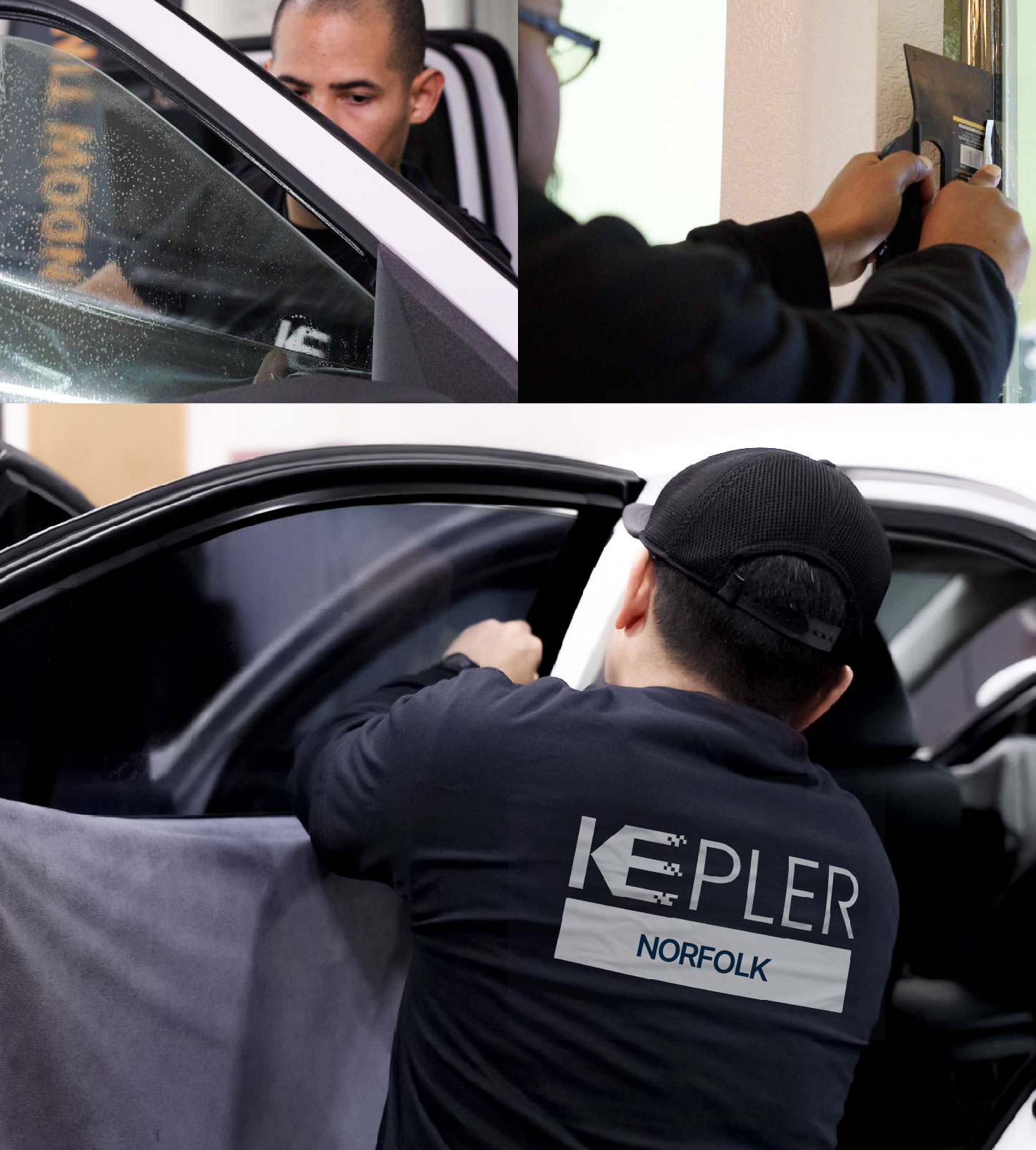 Automotive Window Tinting Expert Applying Film in Norfolk, Nebraska