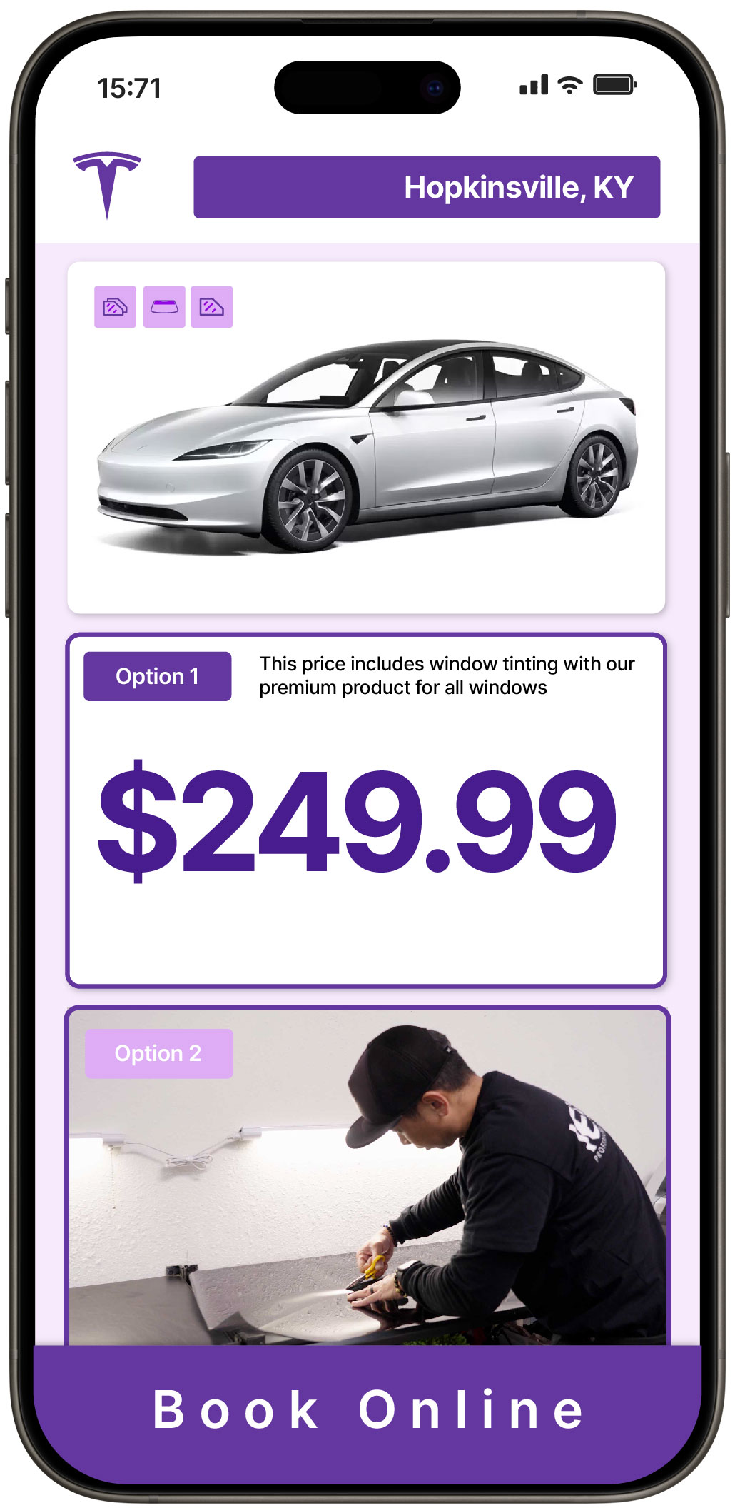 View Affordable Tesla Window Tinting Rates in Hopkinsville, Kentucky