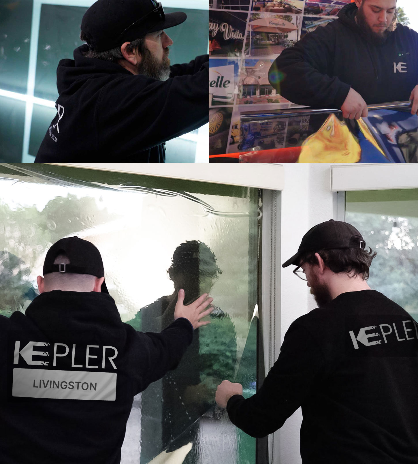 Kepler Technician Fitting Advanced Window Tint to Home in Livingston