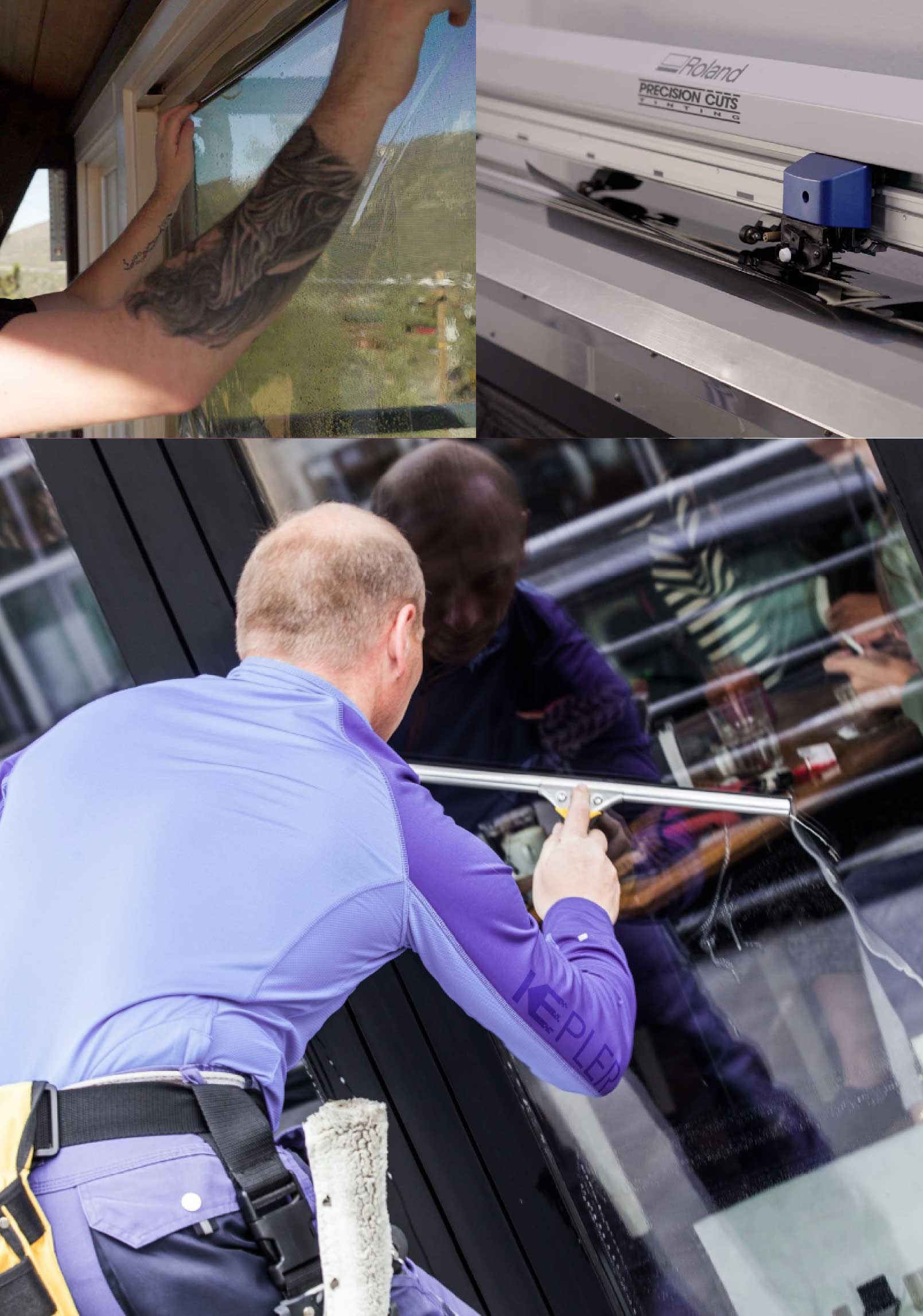 Kepler Professional Applying Anti-Graffiti Window Film to a Centralia Shop Front