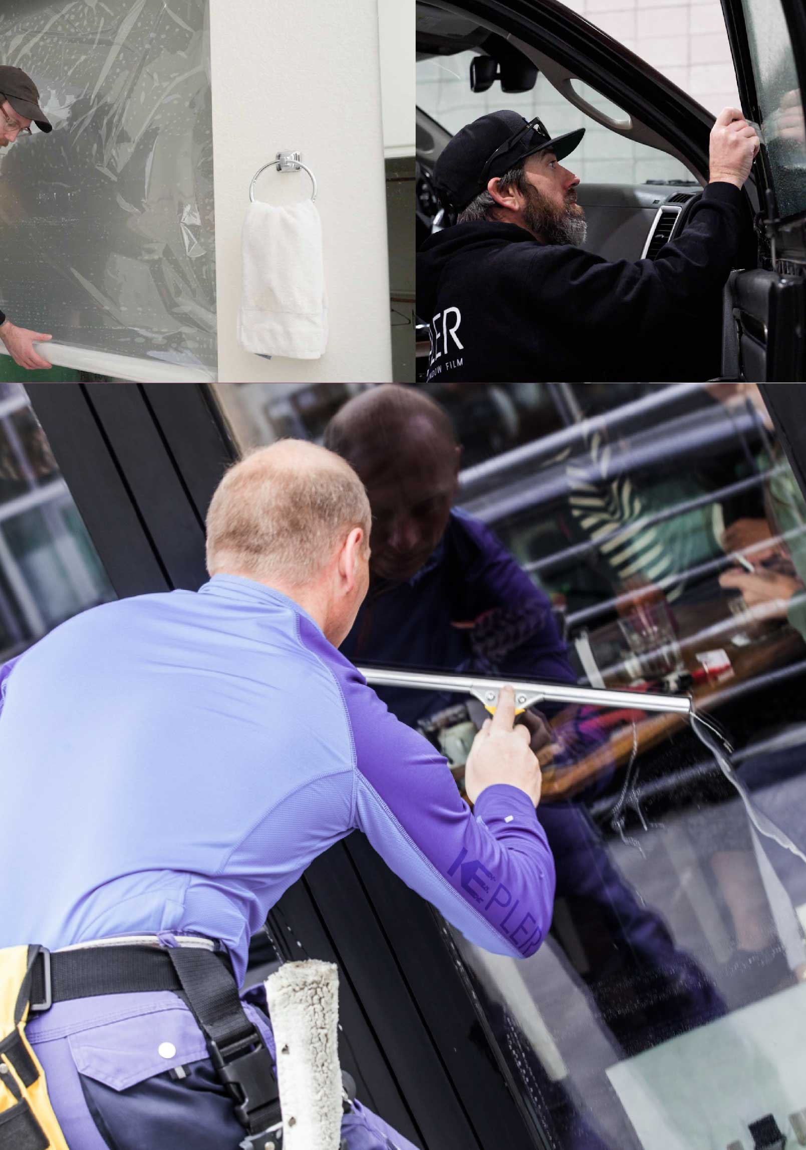 Kepler Skilled Applying Anti-Graffiti Window Film to a McDonough Shop Front