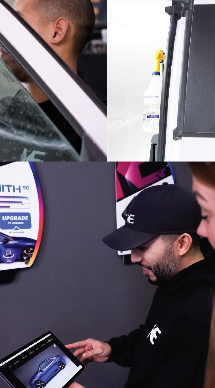 Kepler Dealer Showing Car Window Film Options to Customer in Arvada, Colorado