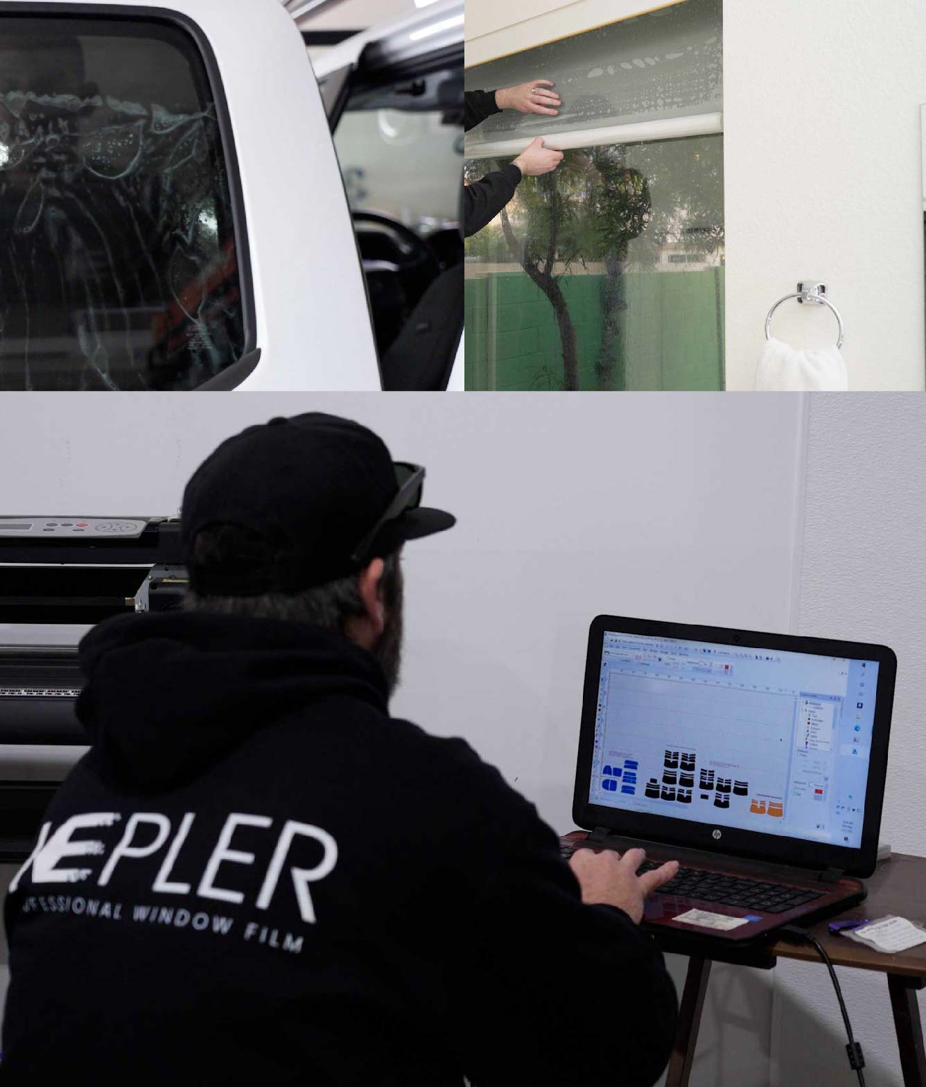 Ceramic Window Tinting Expert Cutting Film in Sioux Falls, South Dakota
