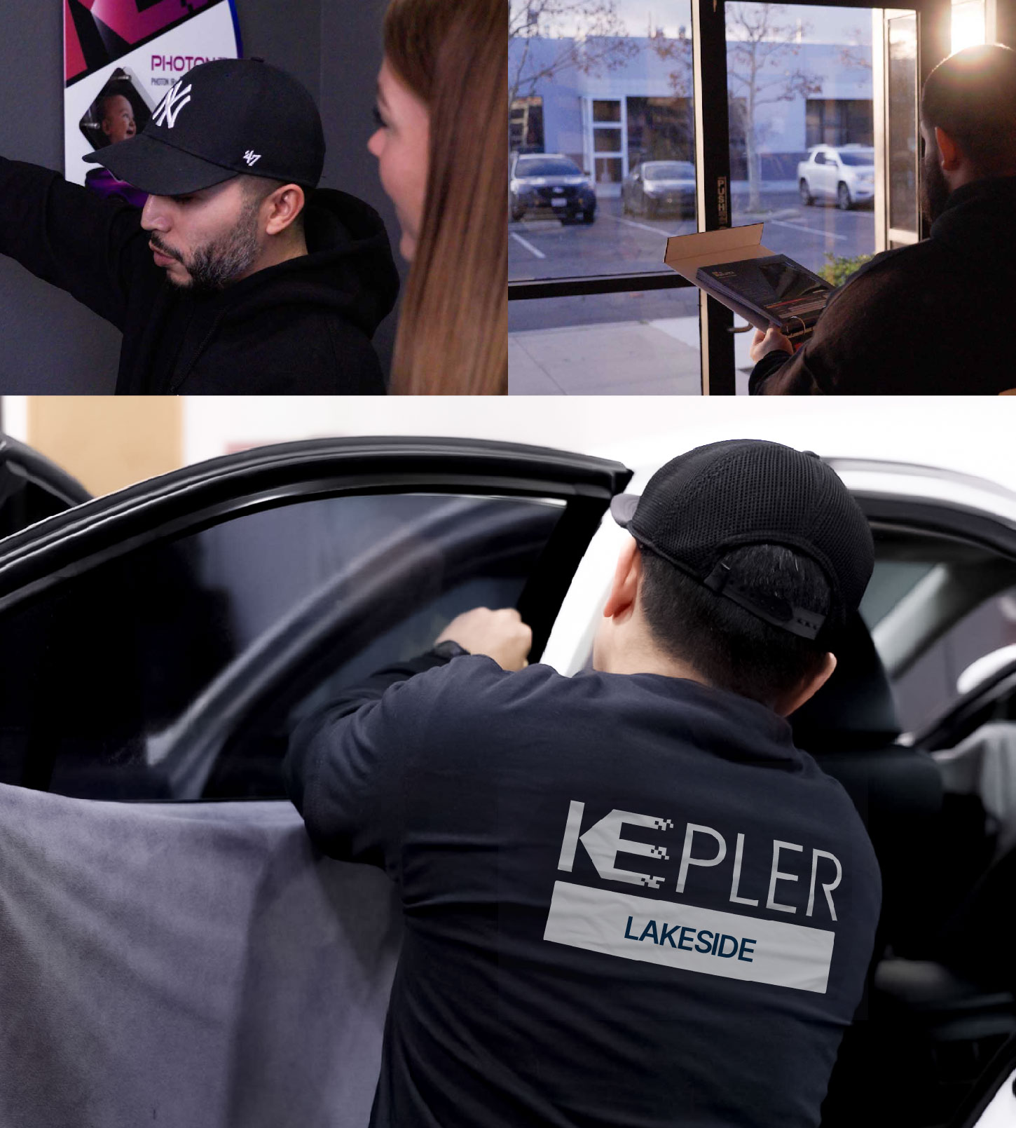 Automotive Window Tinting Expert Applying Film in Lakeside, California