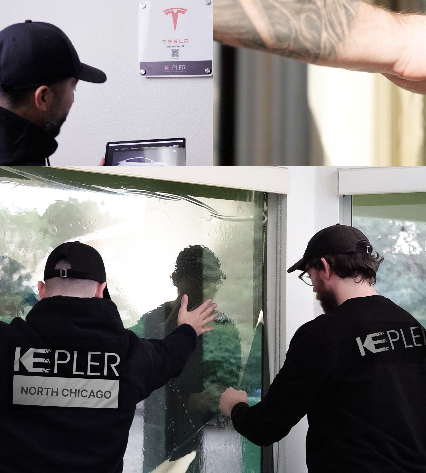 Kepler Technician Installing Advanced Window Tint to Home in North Chicago