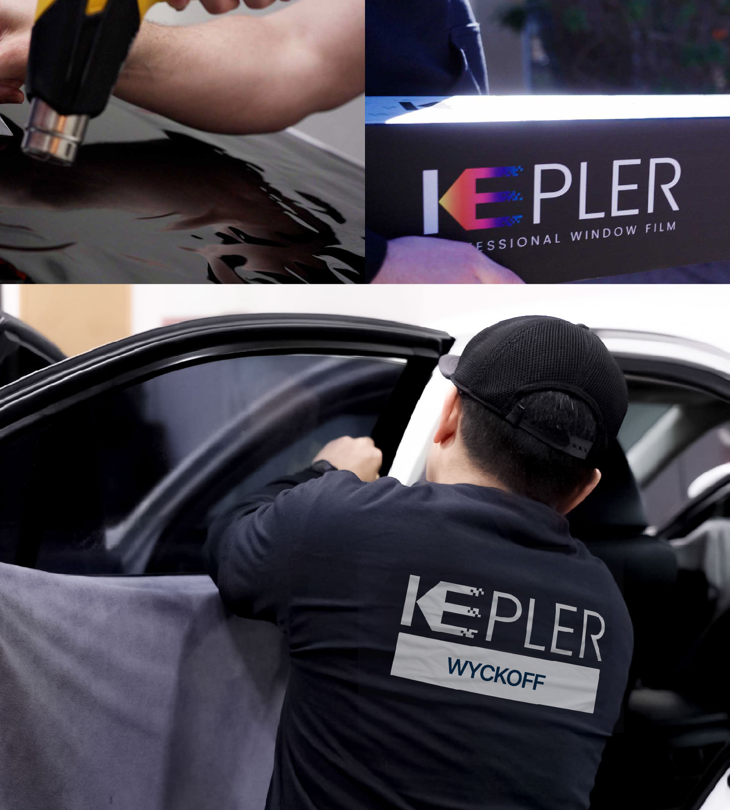 Automotive Window Tinting Expert Applying Film in Wyckoff, New Jersey