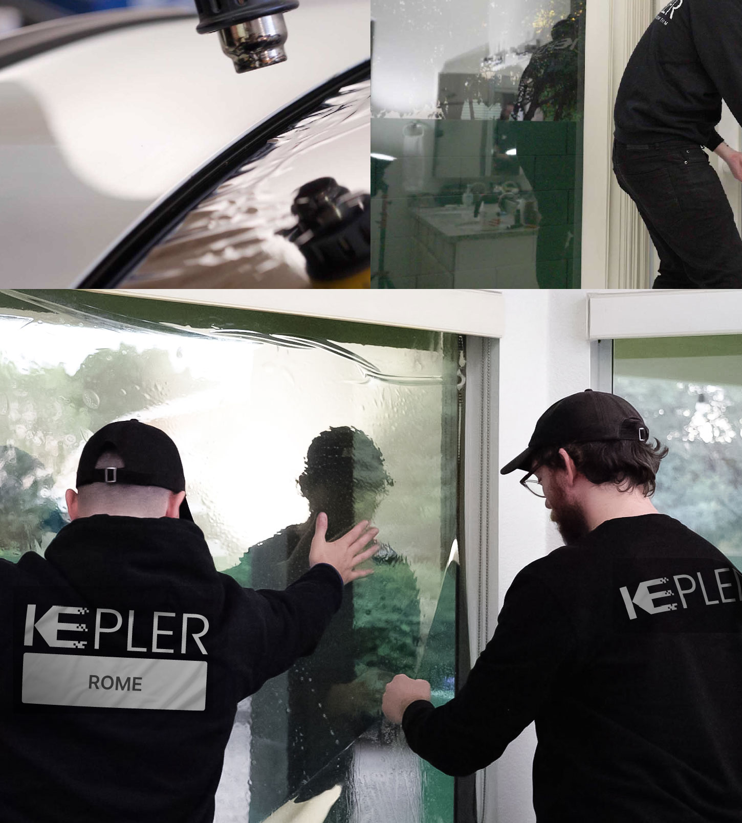 Kepler Technician Applying High-tech Window Tint to Home in Rome