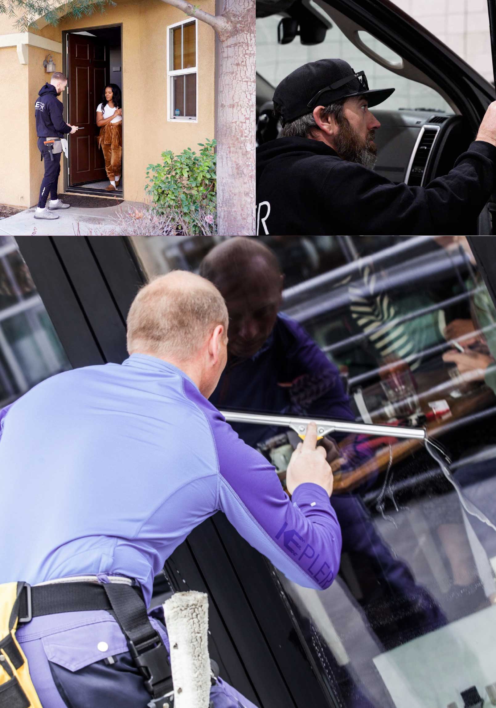 Kepler Professional Applying Anti-Graffiti Window Film to a Kearney Shop Front
