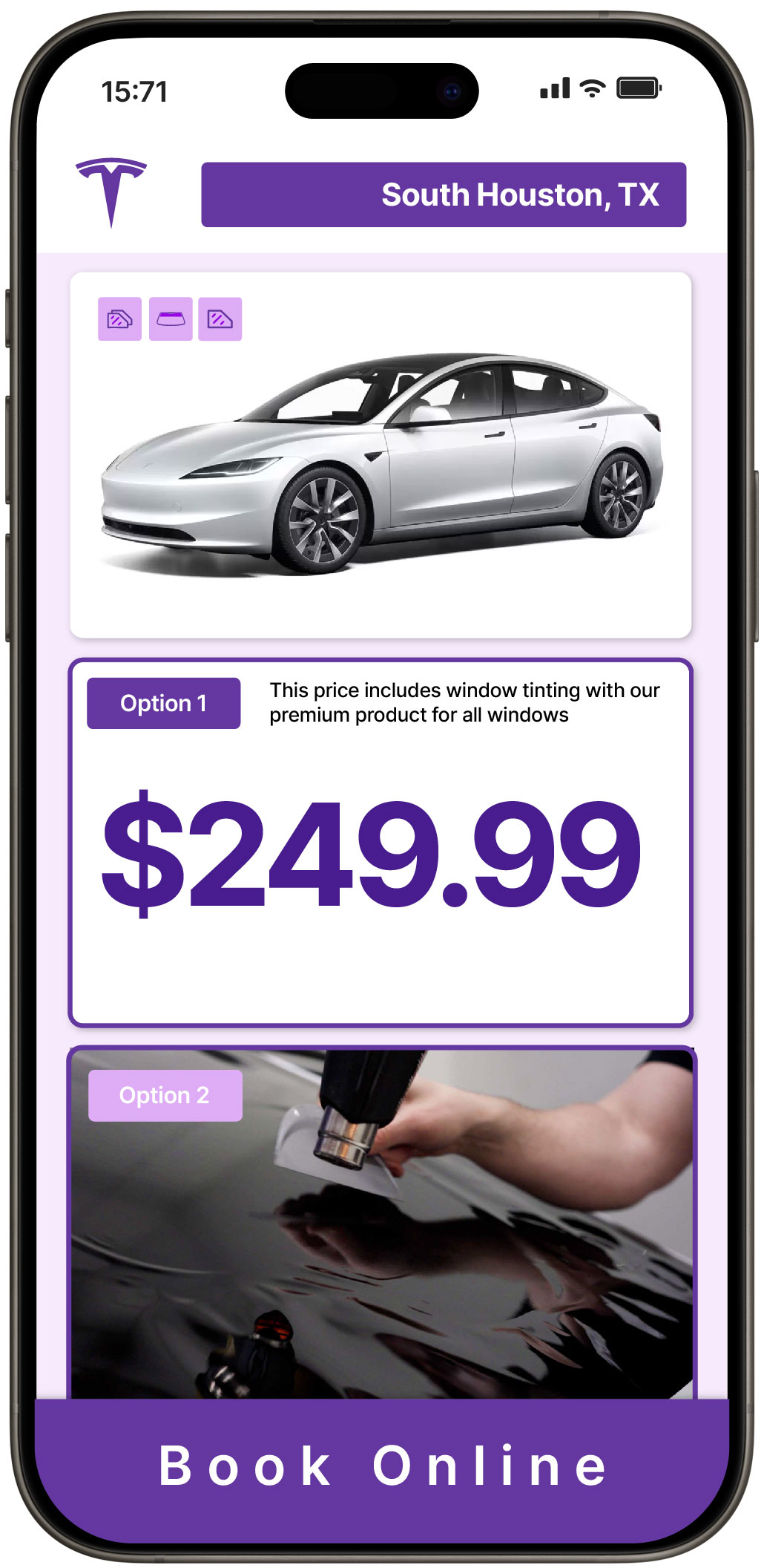 View Reasonable Tesla Window Tinting Prices in South Houston, Texas