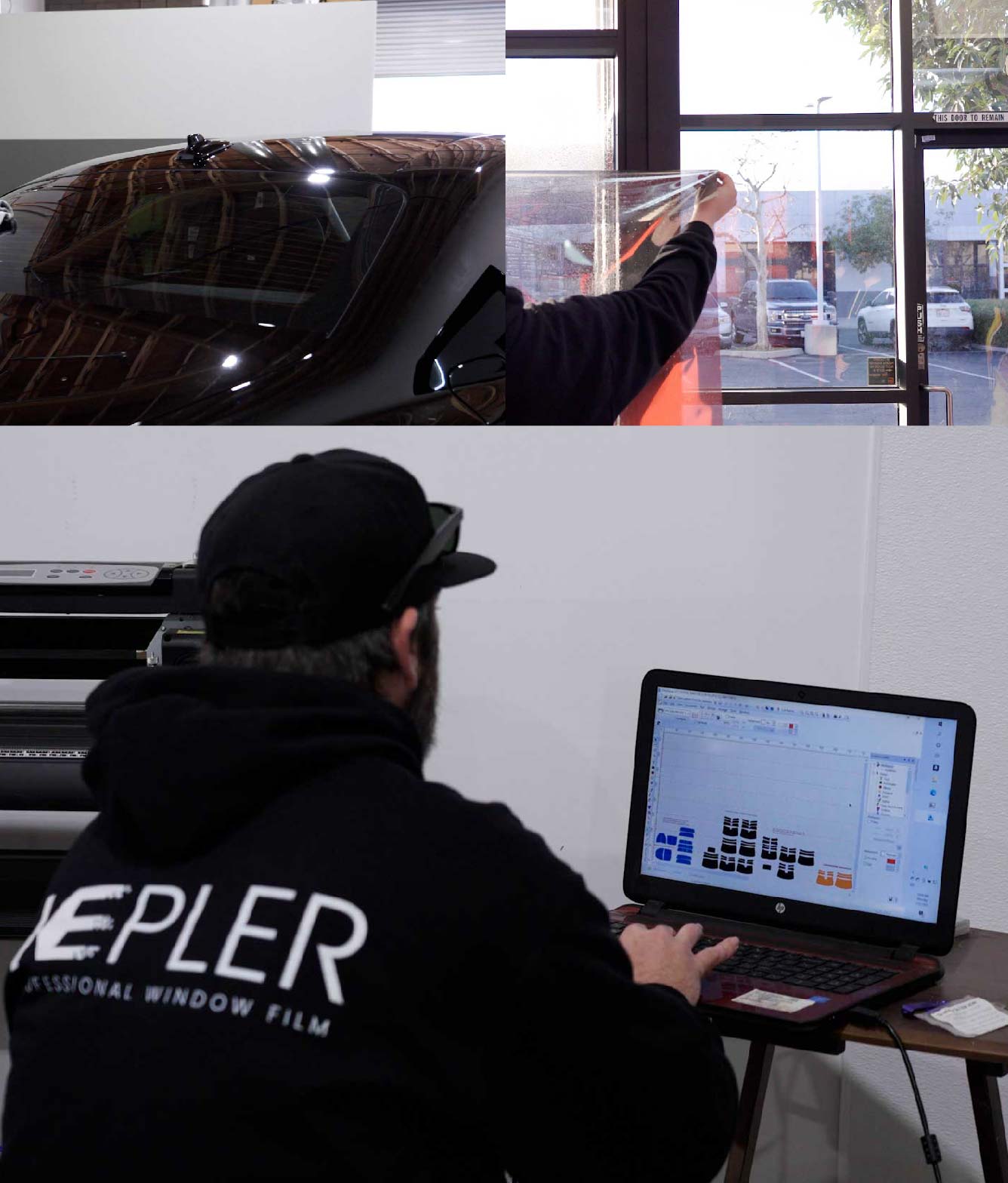 Ceramic Window Tinting Expert Cutting Film in Enterprise, Alabama