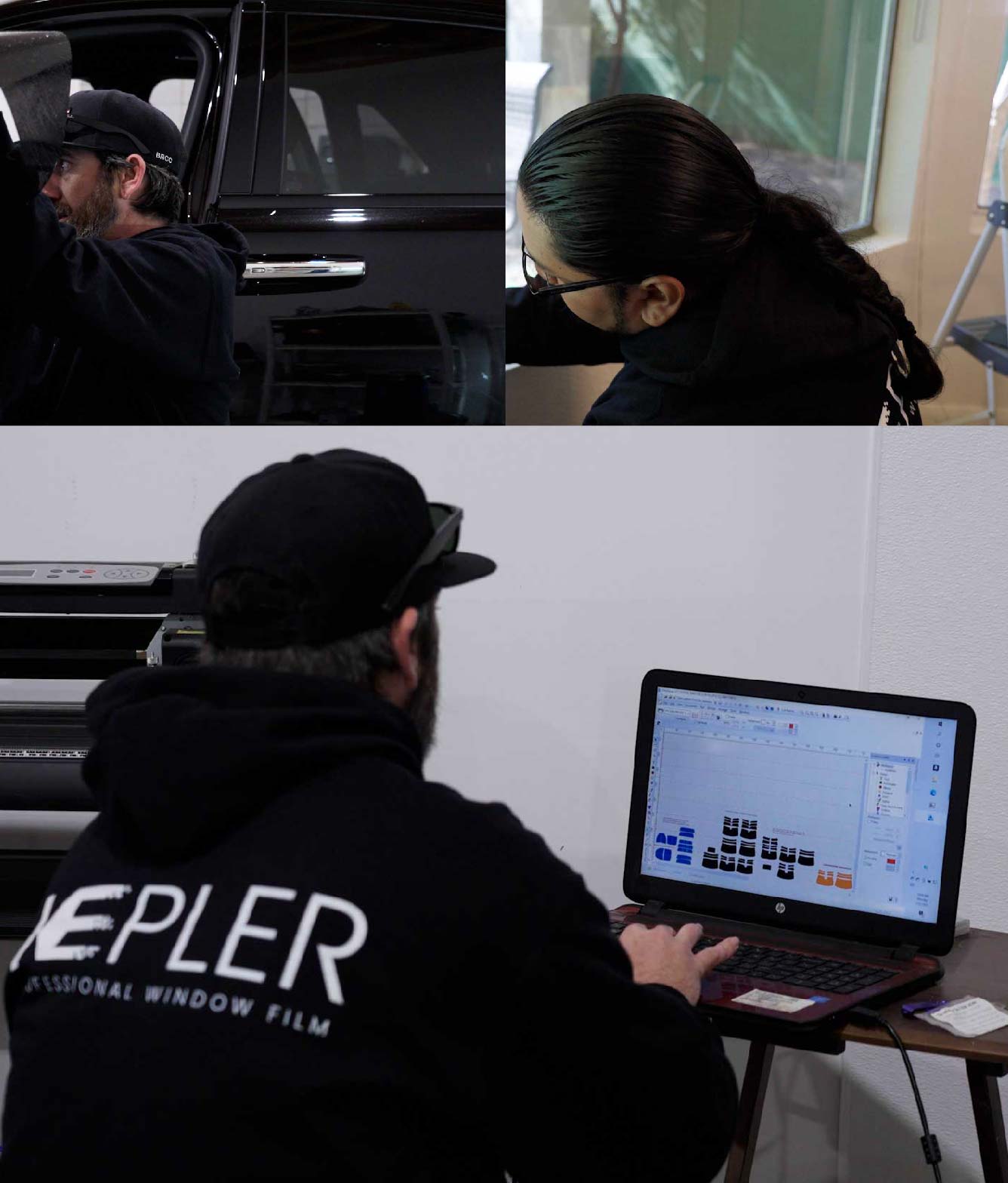 Ceramic Window Tinting Expert Cutting Film in League City, Texas